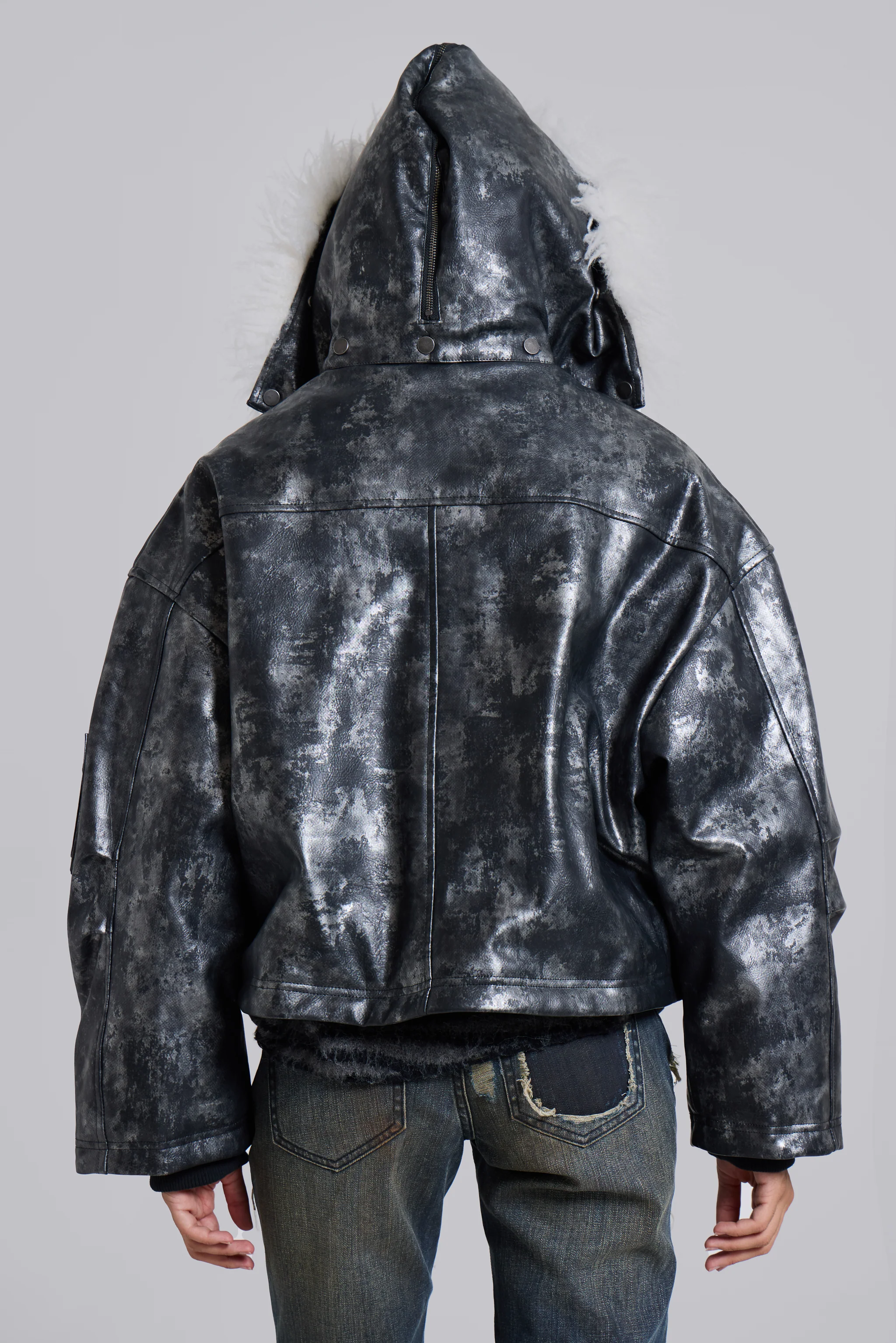 Mistra PU Leather Bomber Jacket - Image 5