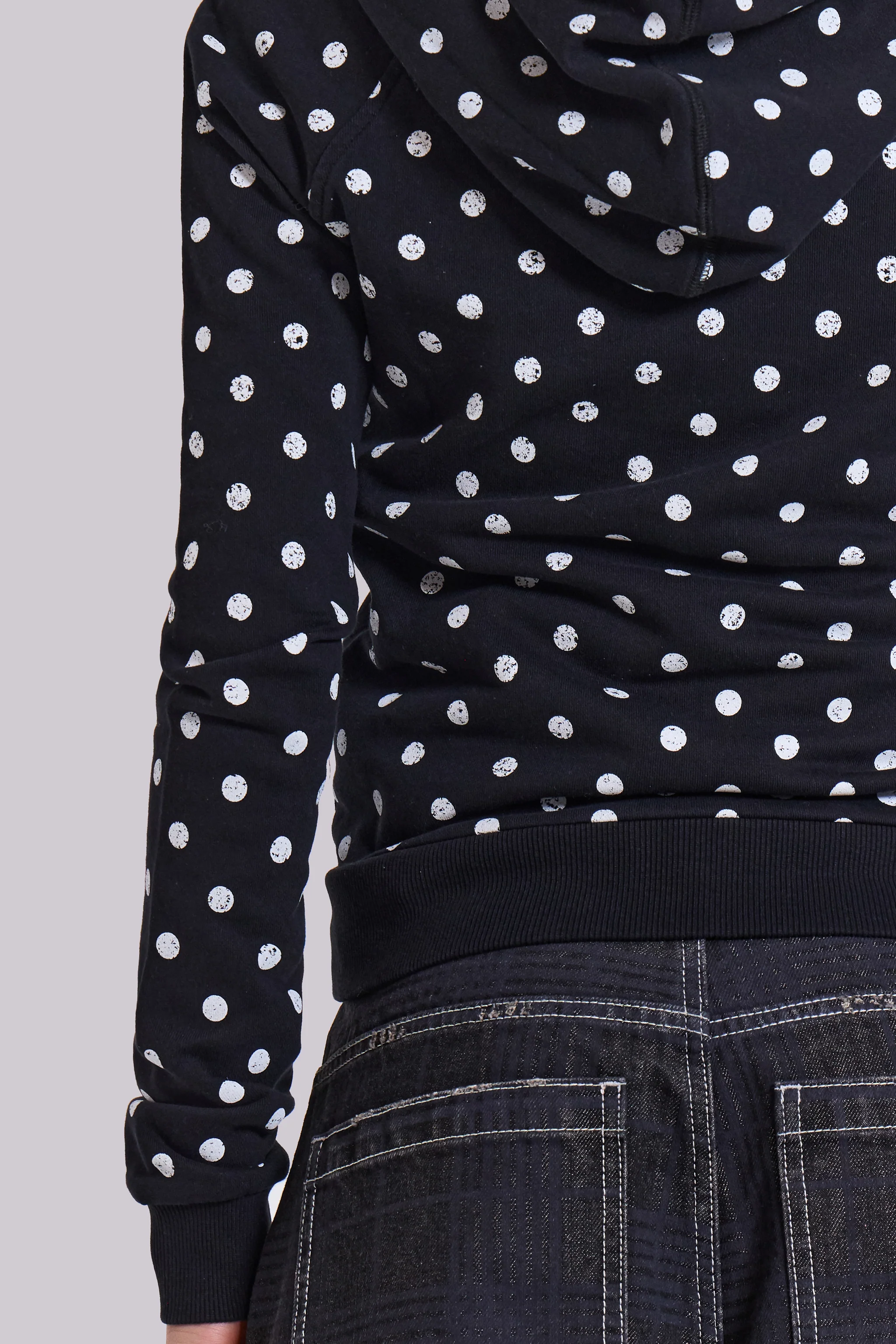 Mono Black Polkadot Hoodie - Image 10