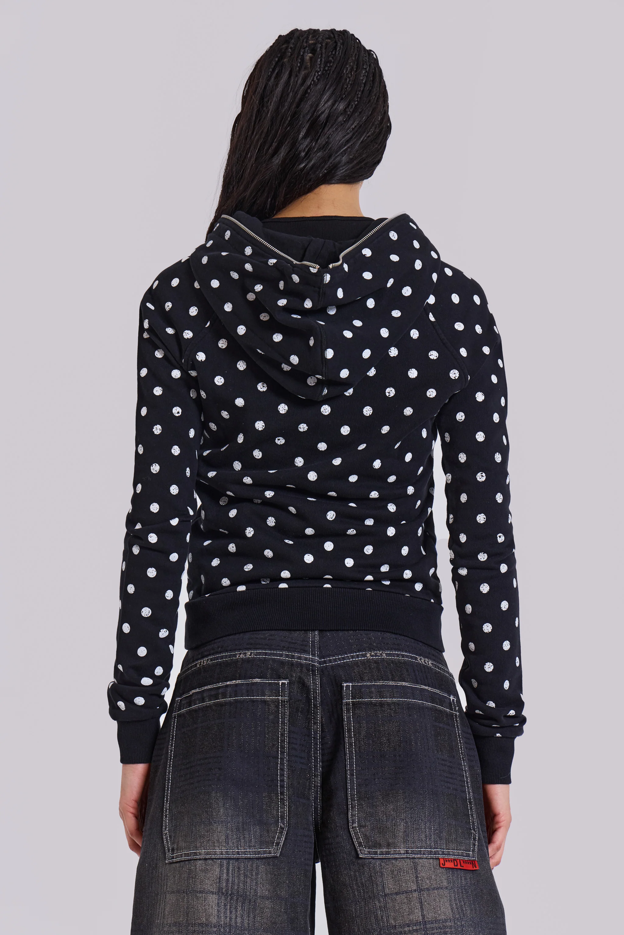 Mono Black Polkadot Hoodie - Image 11