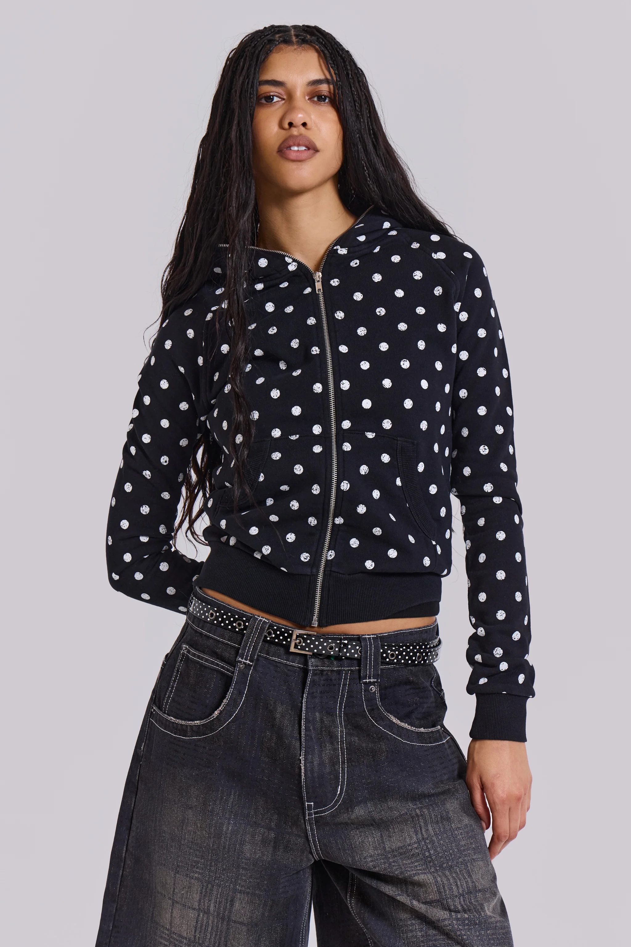 Mono Black Polkadot Hoodie - Image 3