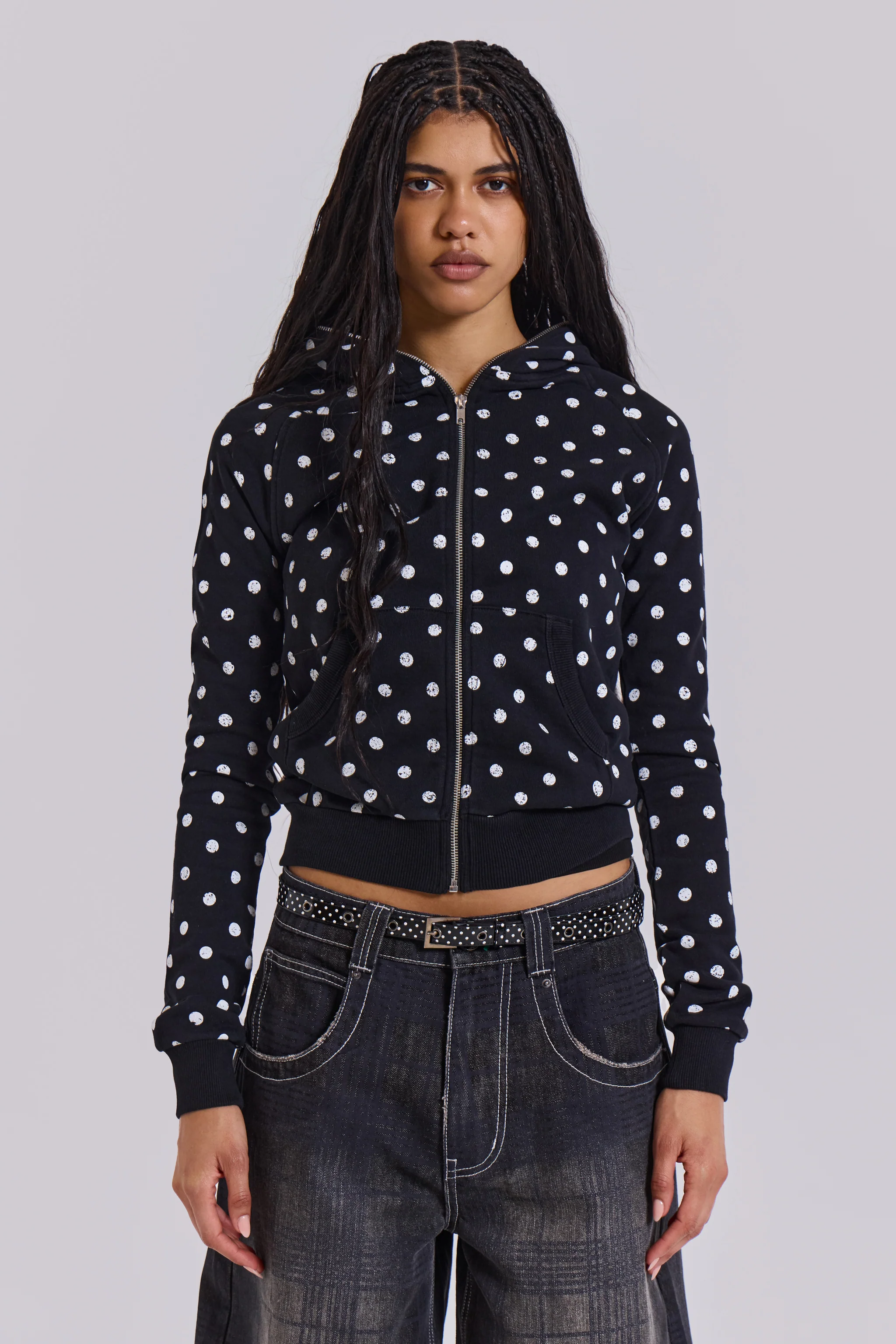 Mono Black Polkadot Hoodie - Image 6