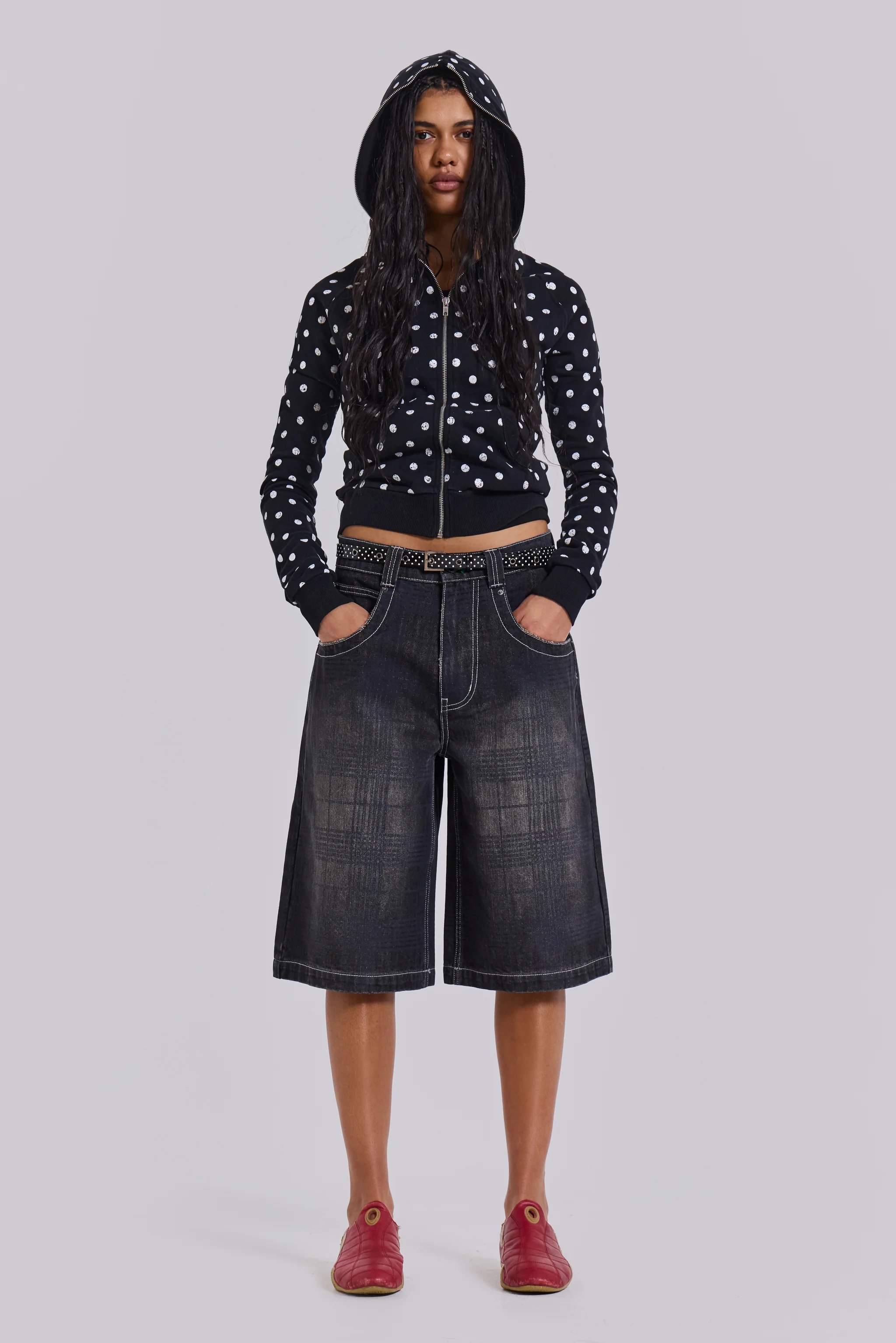 Mono Black Polkadot Hoodie - Image 8