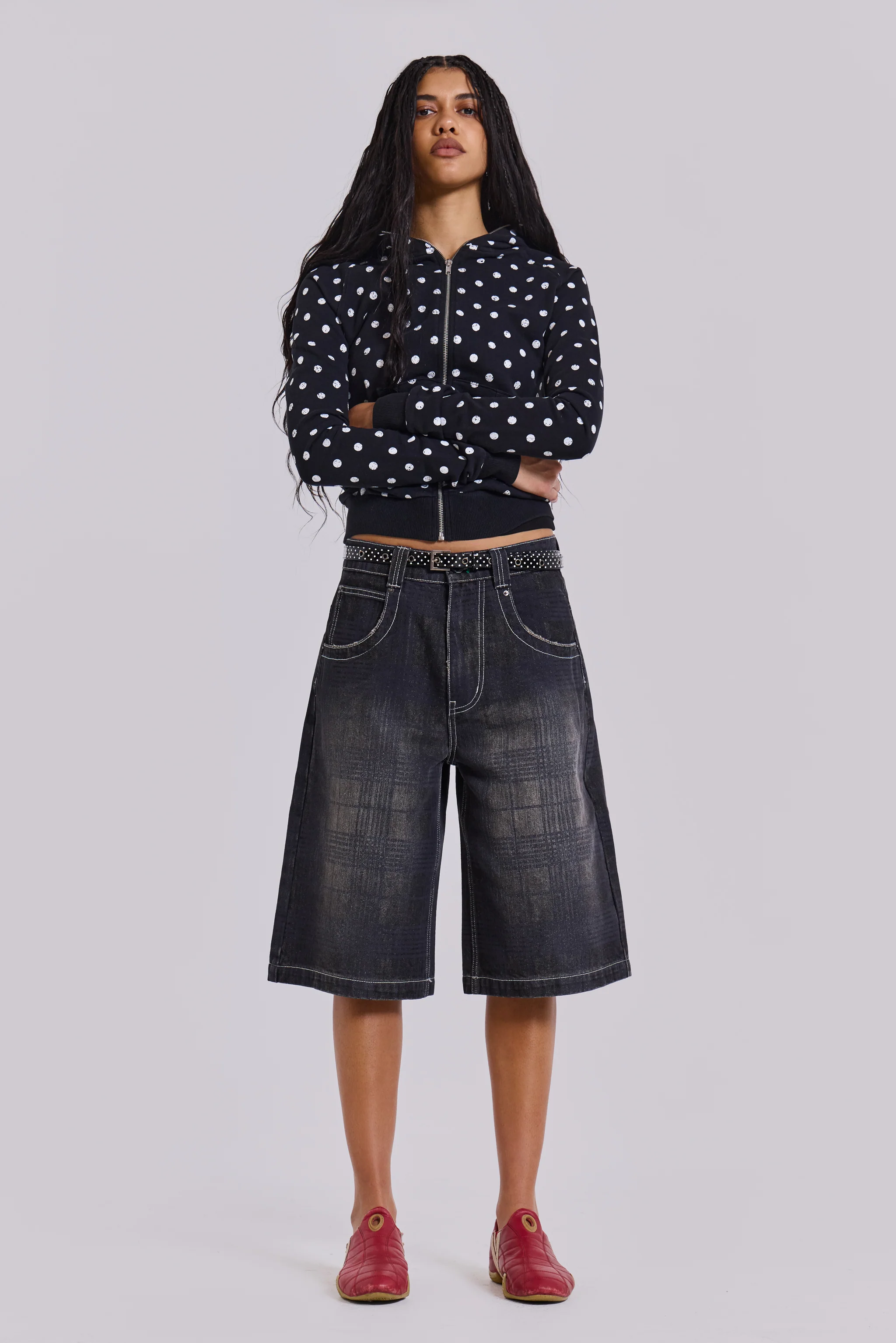 Mono Black Polkadot Hoodie - Image 9