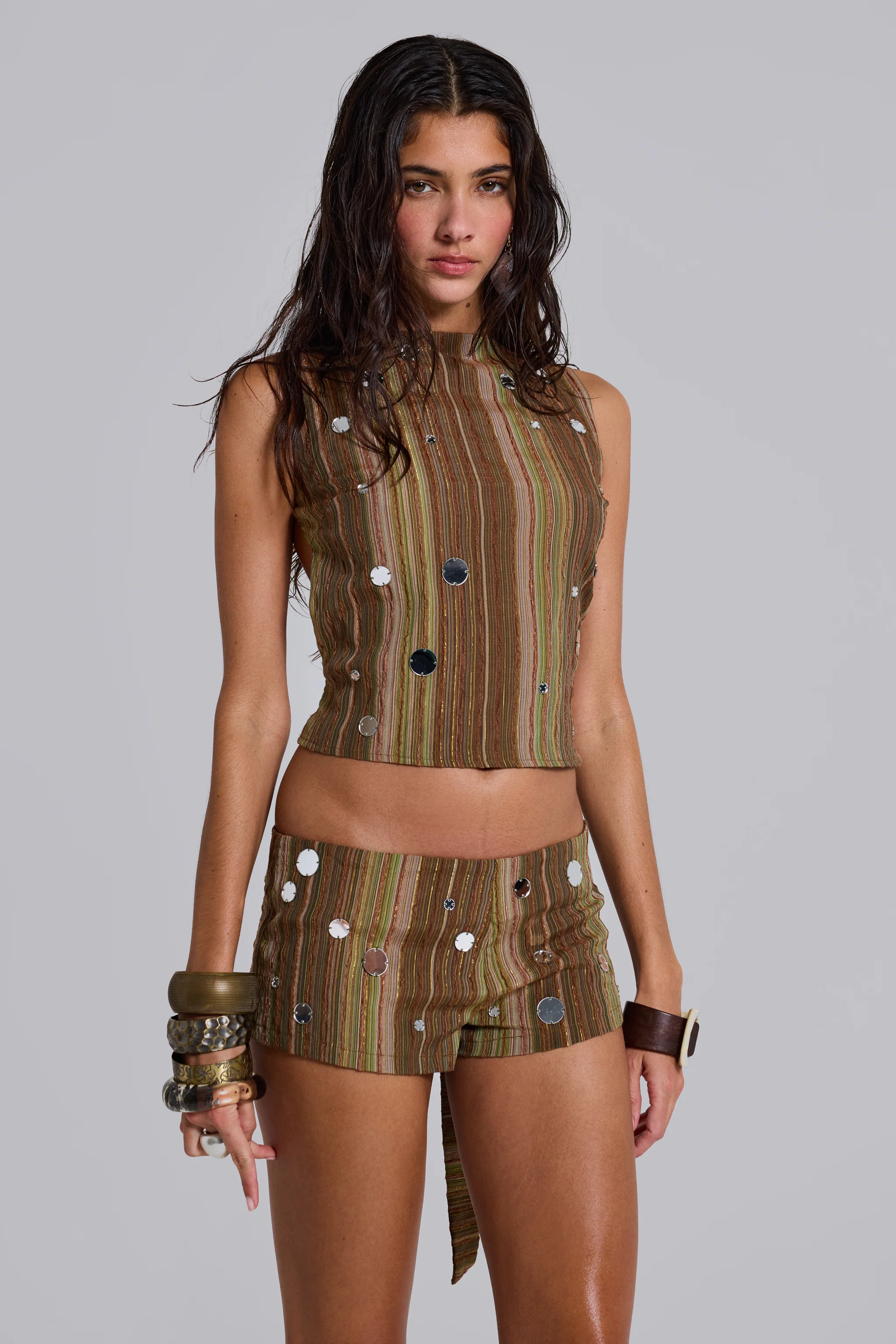 Myrica Mirror Mini Shorts - Image 4