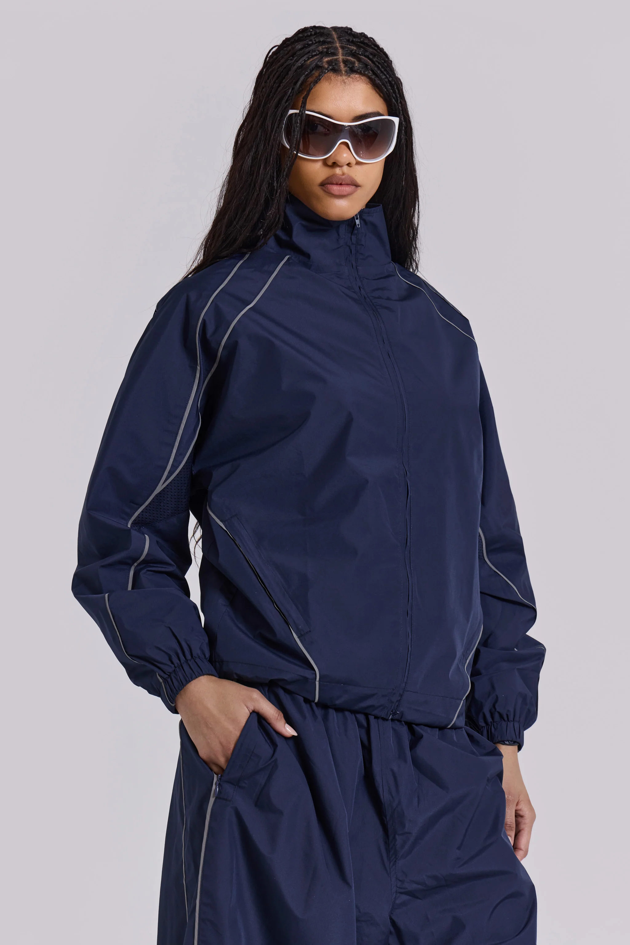 Navy Vapor Tracksuit Top - Image 3