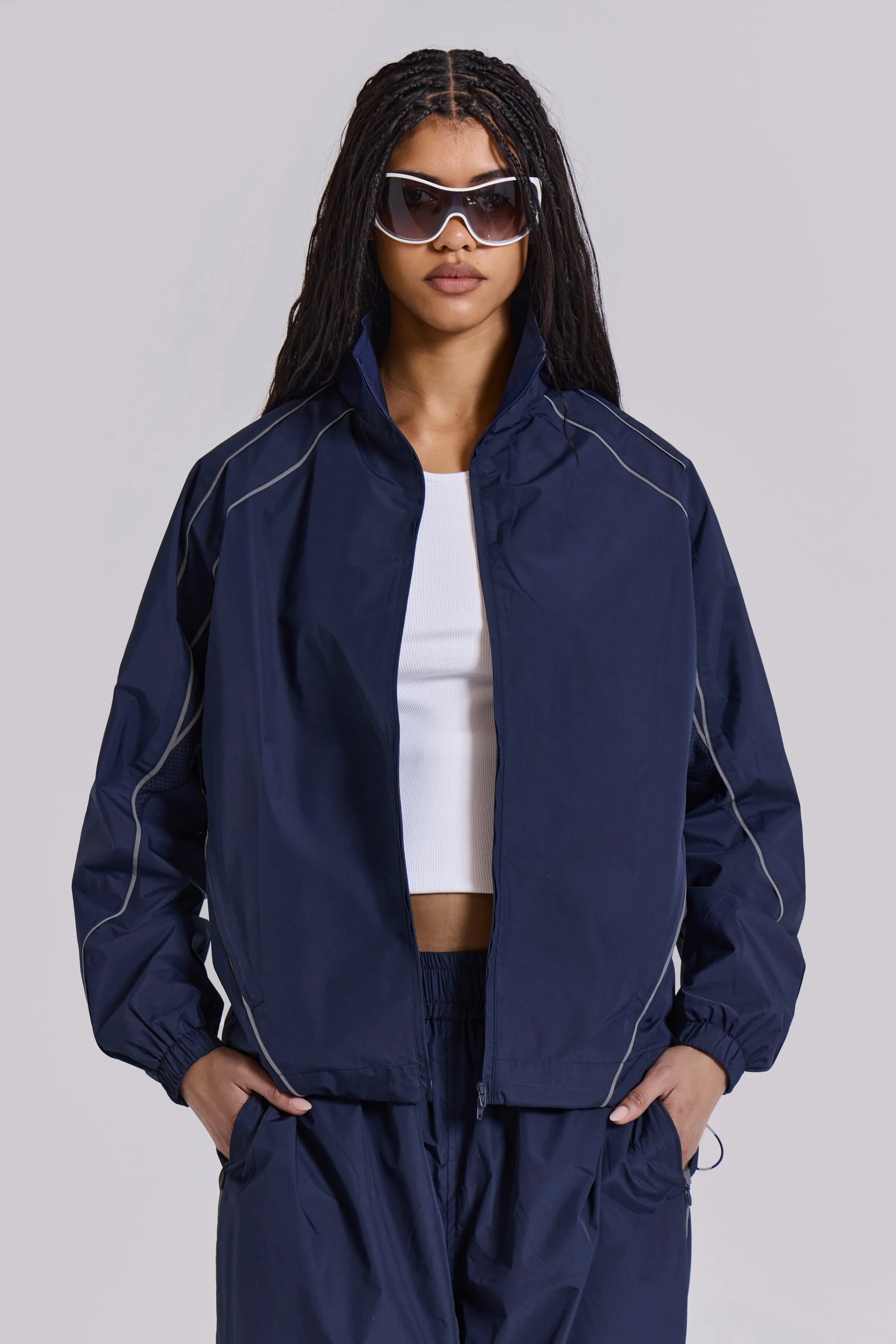 Navy Vapor Tracksuit Top - Image 4