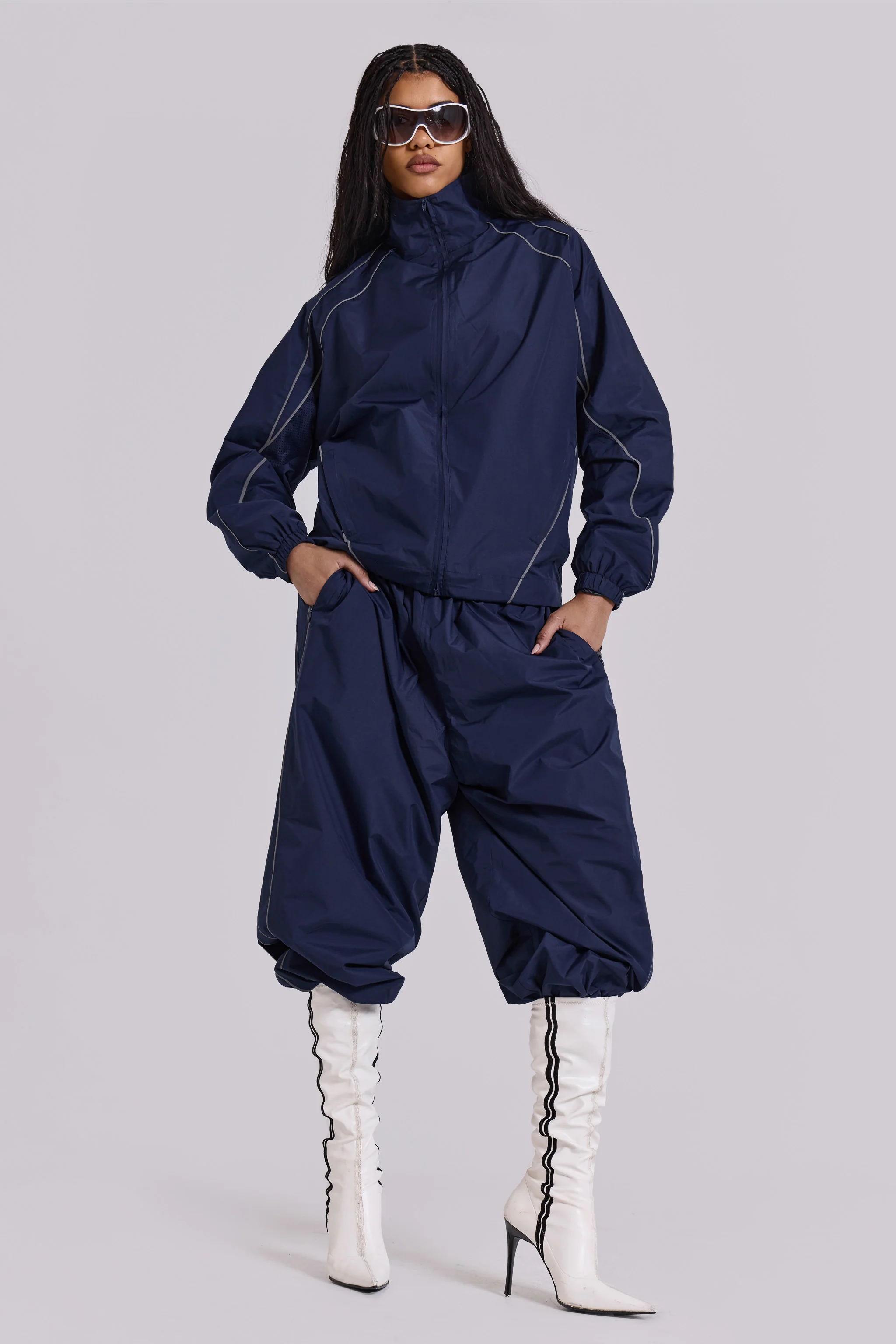 Navy Vapor Tracksuit Top - Image 7