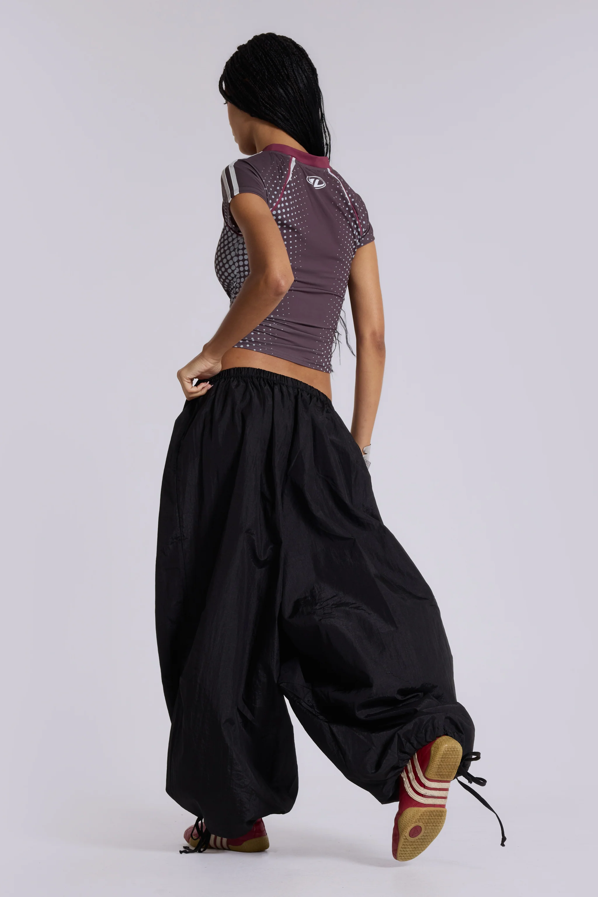 Nexis Nylon Balloon Parachute Pants in Black - Image 2