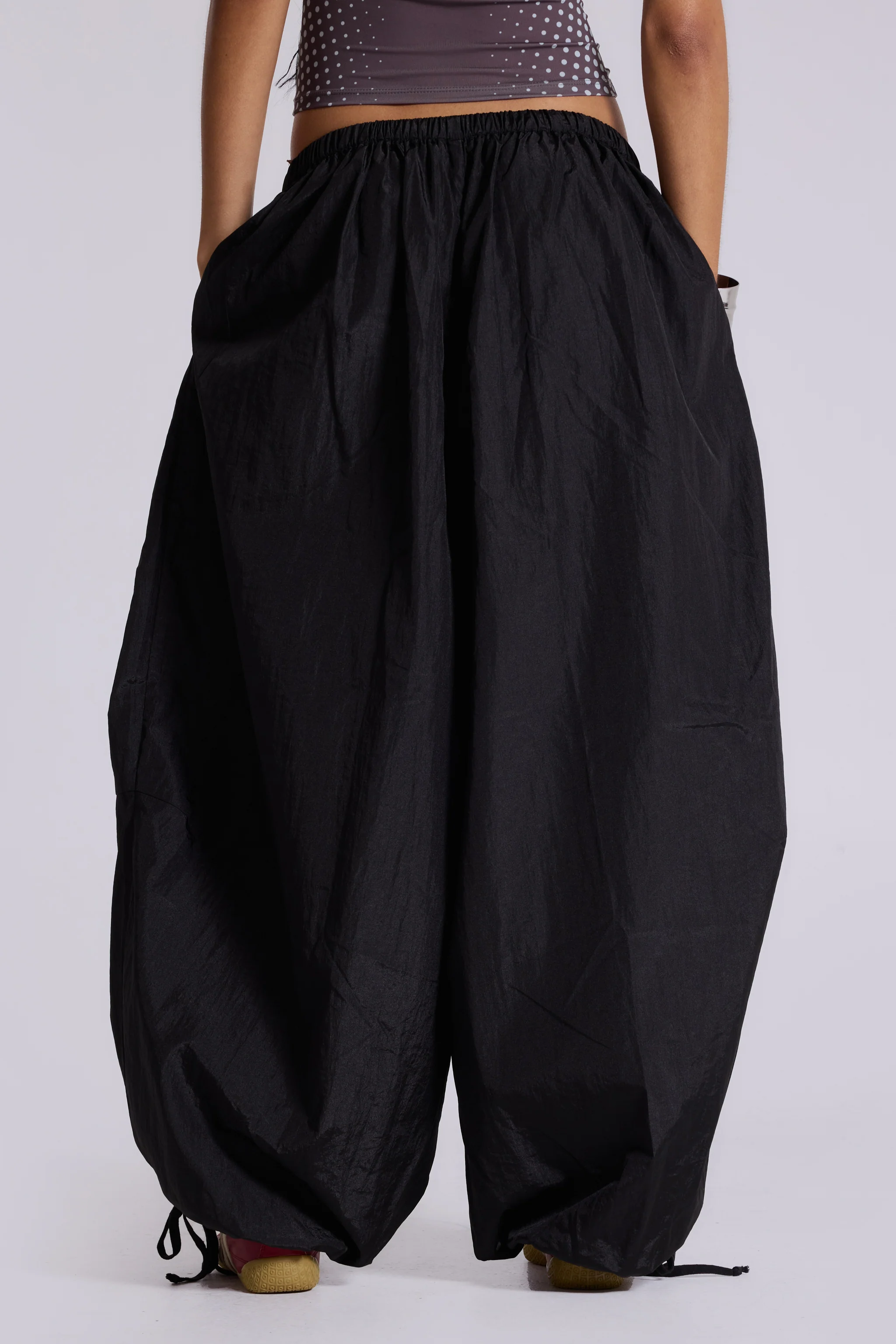 Nexis Nylon Balloon Parachute Pants in Black - Image 5