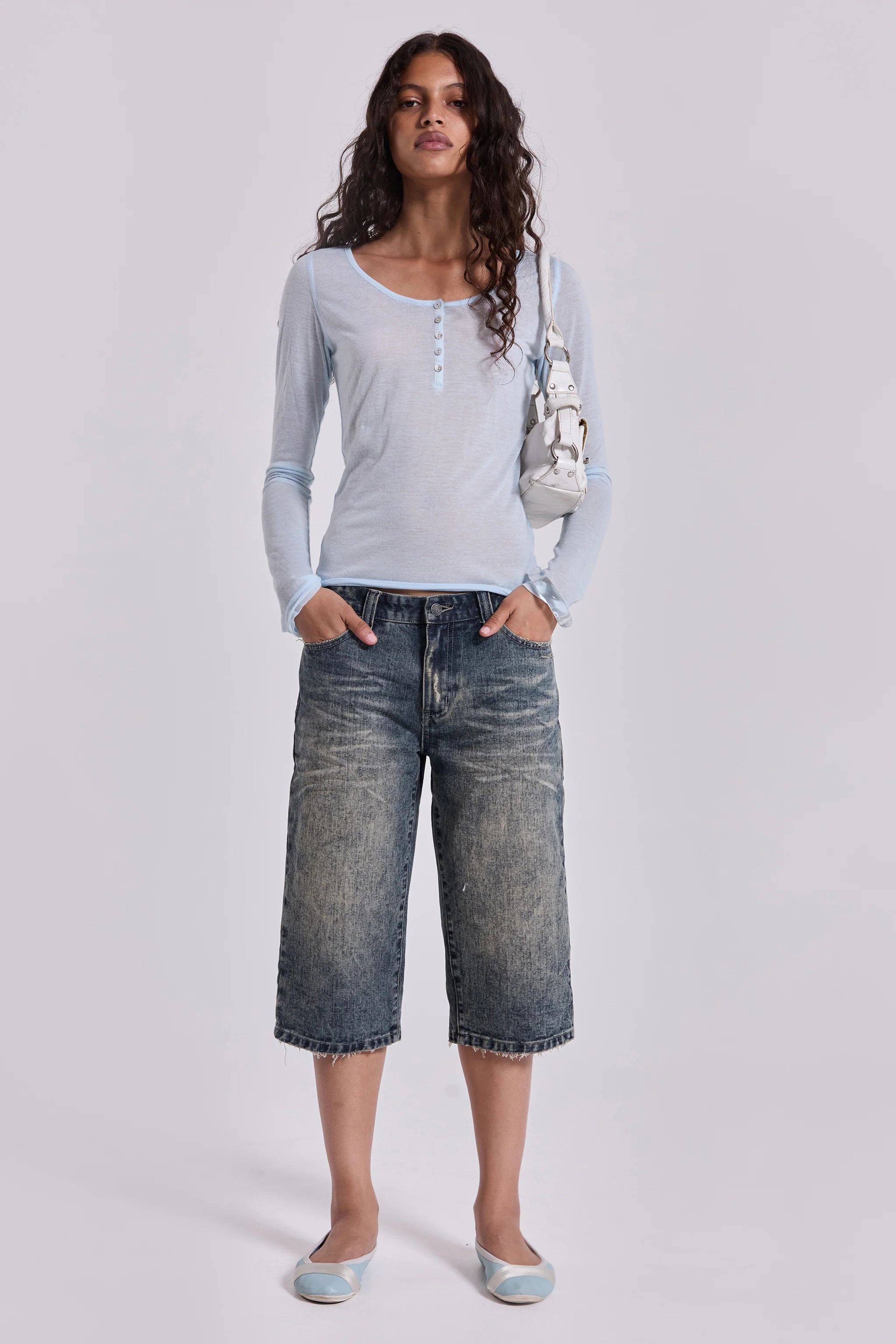 Nia Slim Leg Distressed Jorts - Image 7