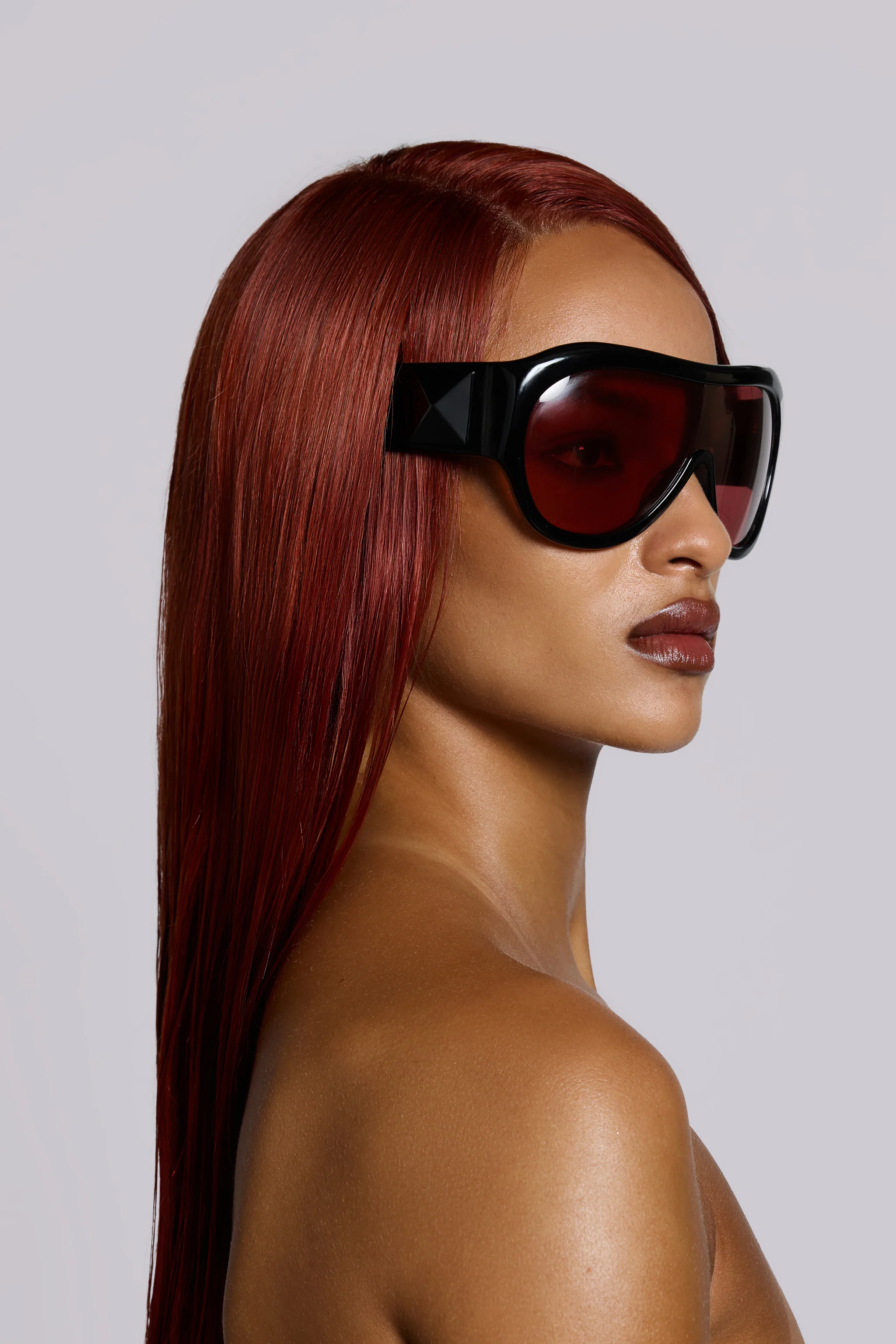 Noctra XL Stud Sunglasses in Damson - Image 4
