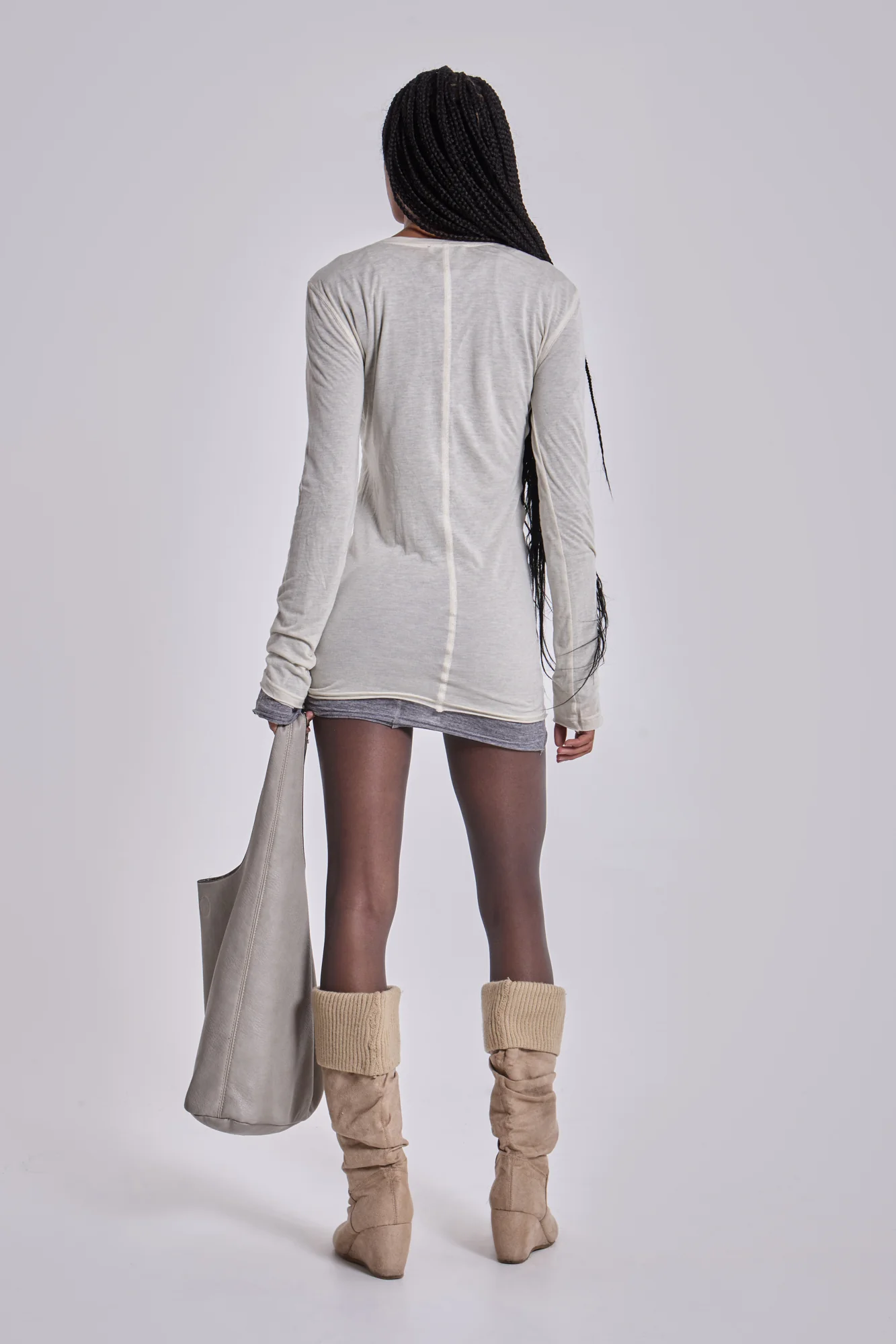 Oatmeal Mist Mini Dress - Image 5