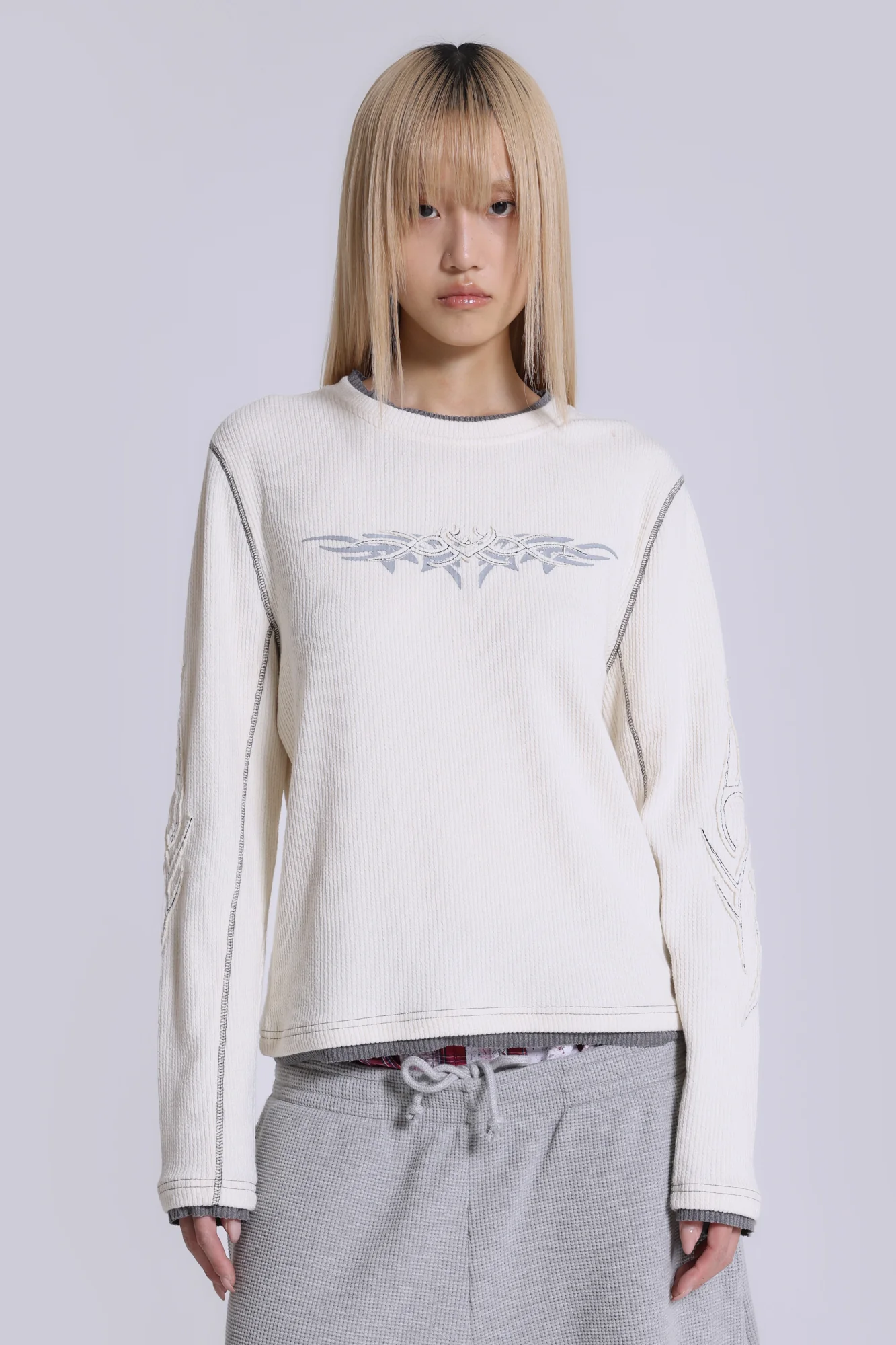 Off White Tattoo Applique Tee - Image 5