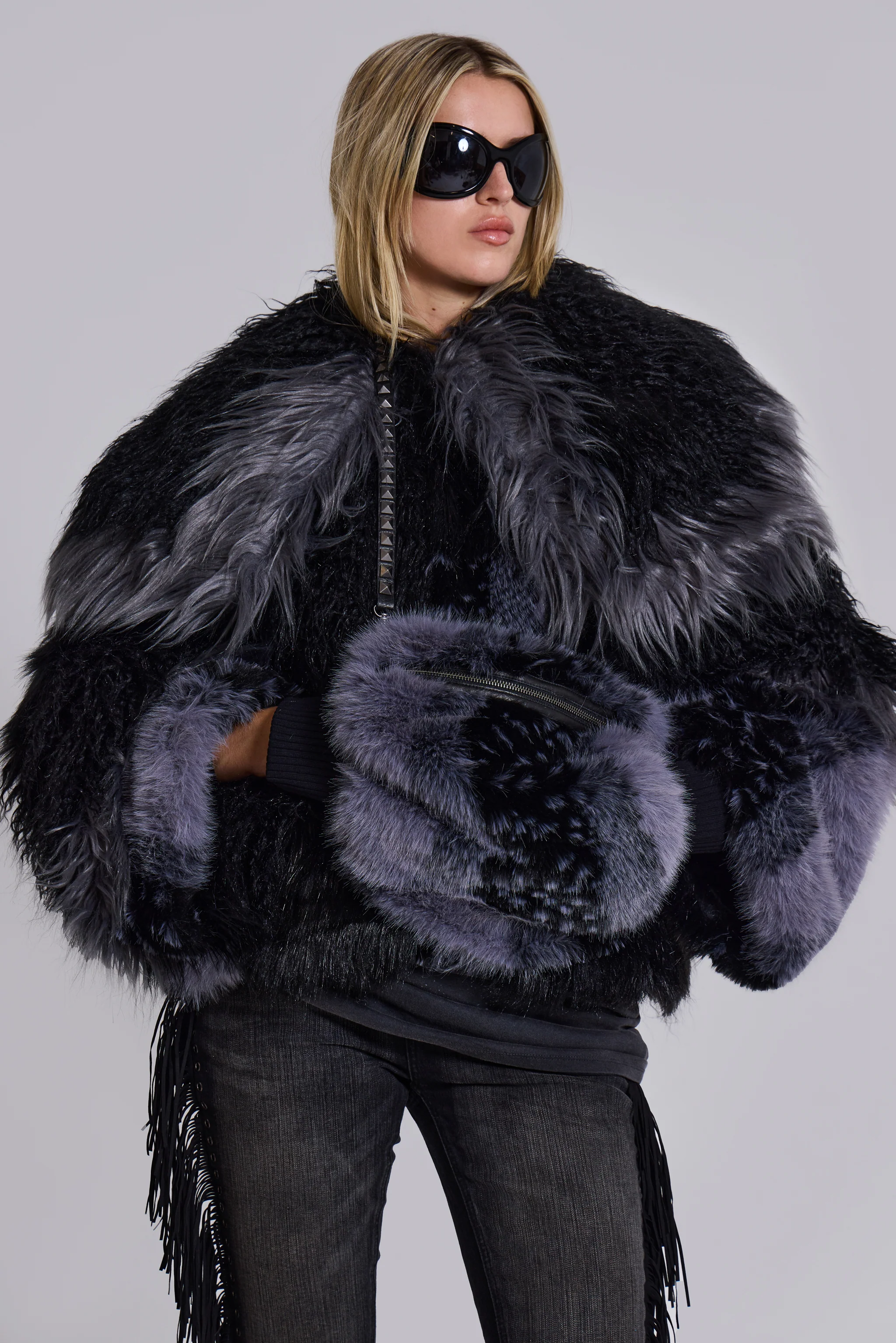 Oksana Faux Fur Muff Bag - Image 4