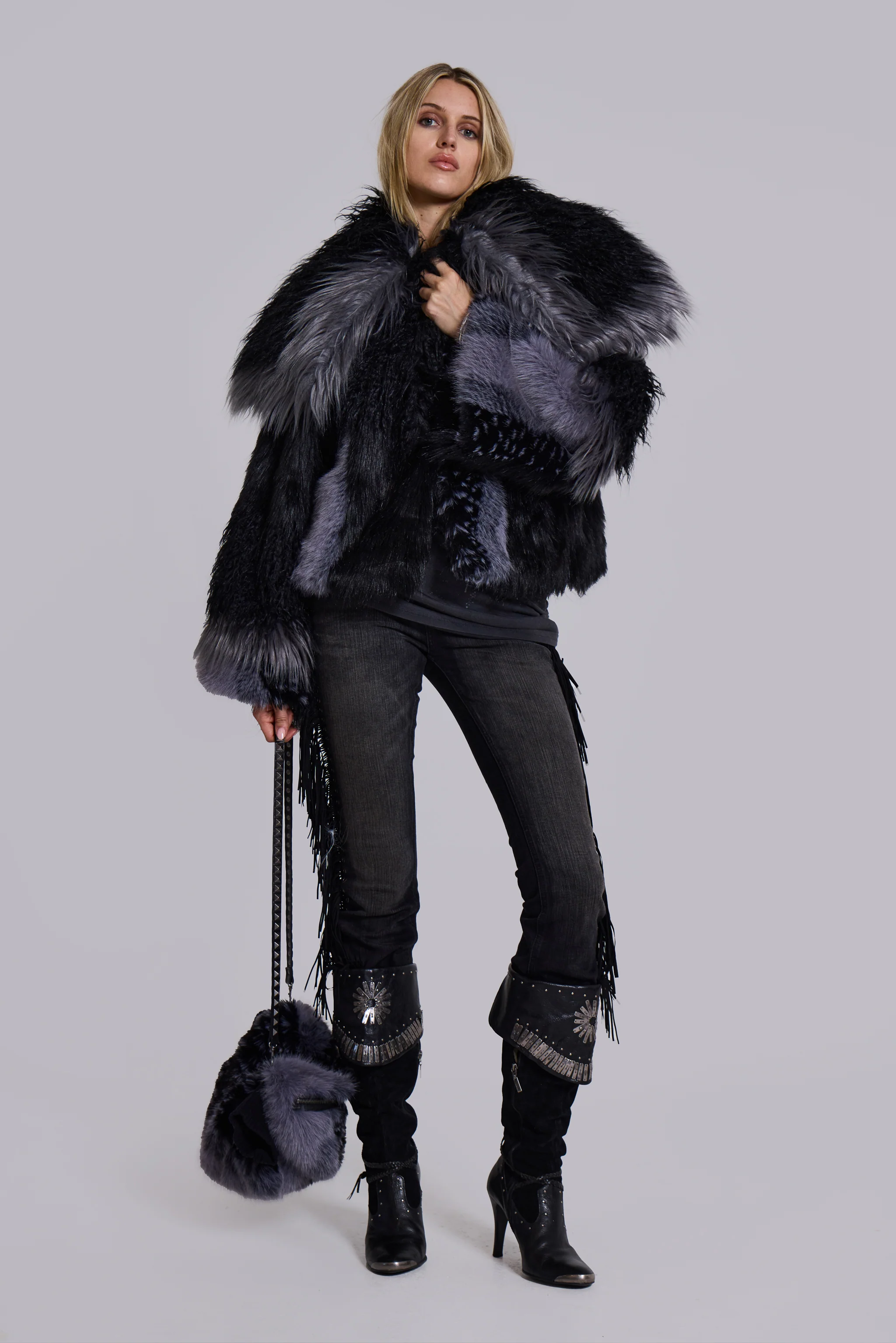 Oksana Faux Fur Muff Bag - Image 7