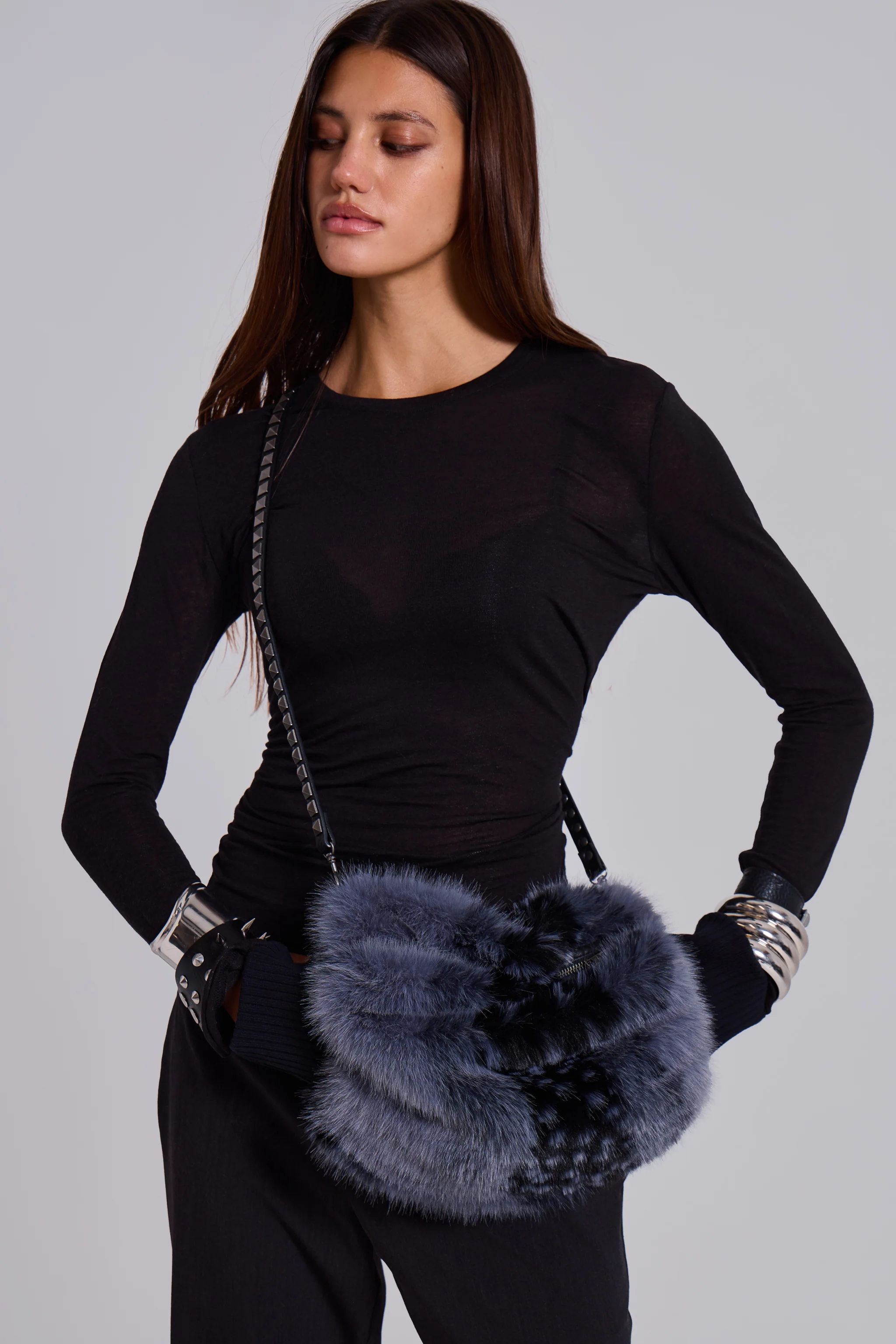 Oksana Faux Fur Muff Bag - Image 8