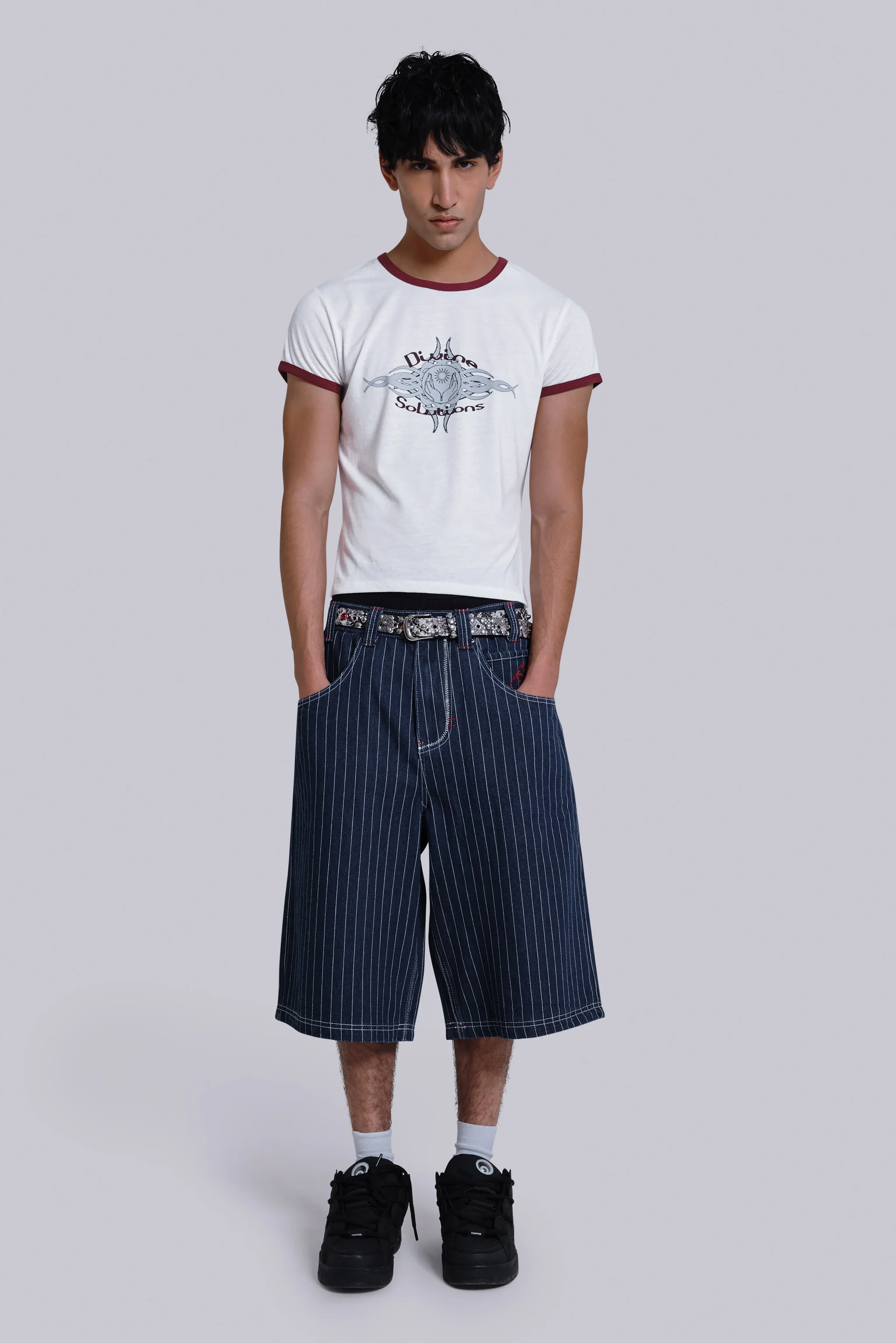 Ollie Pinstripe Jorts - Image 3