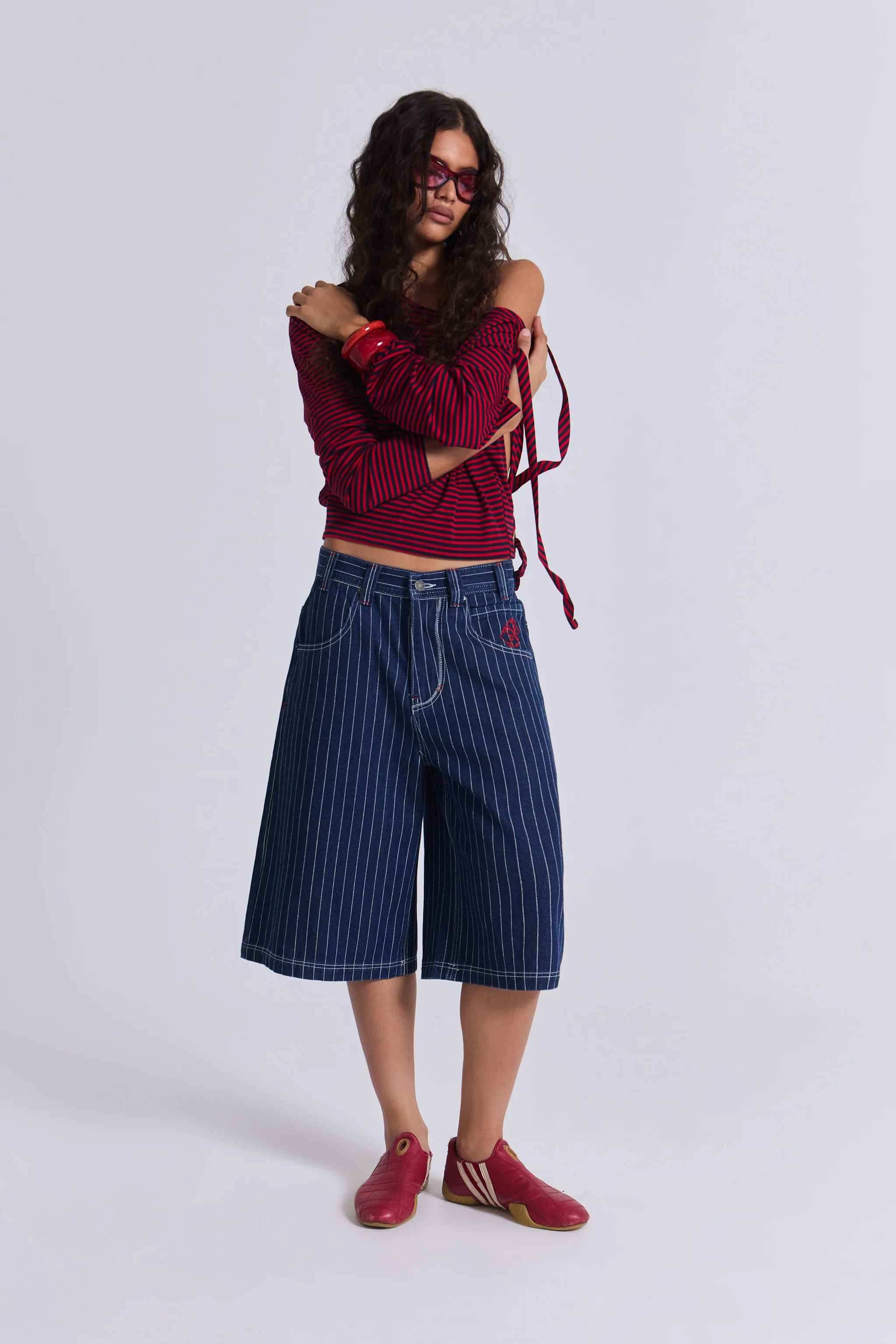 Ollie Pinstripe Jorts - Image 6
