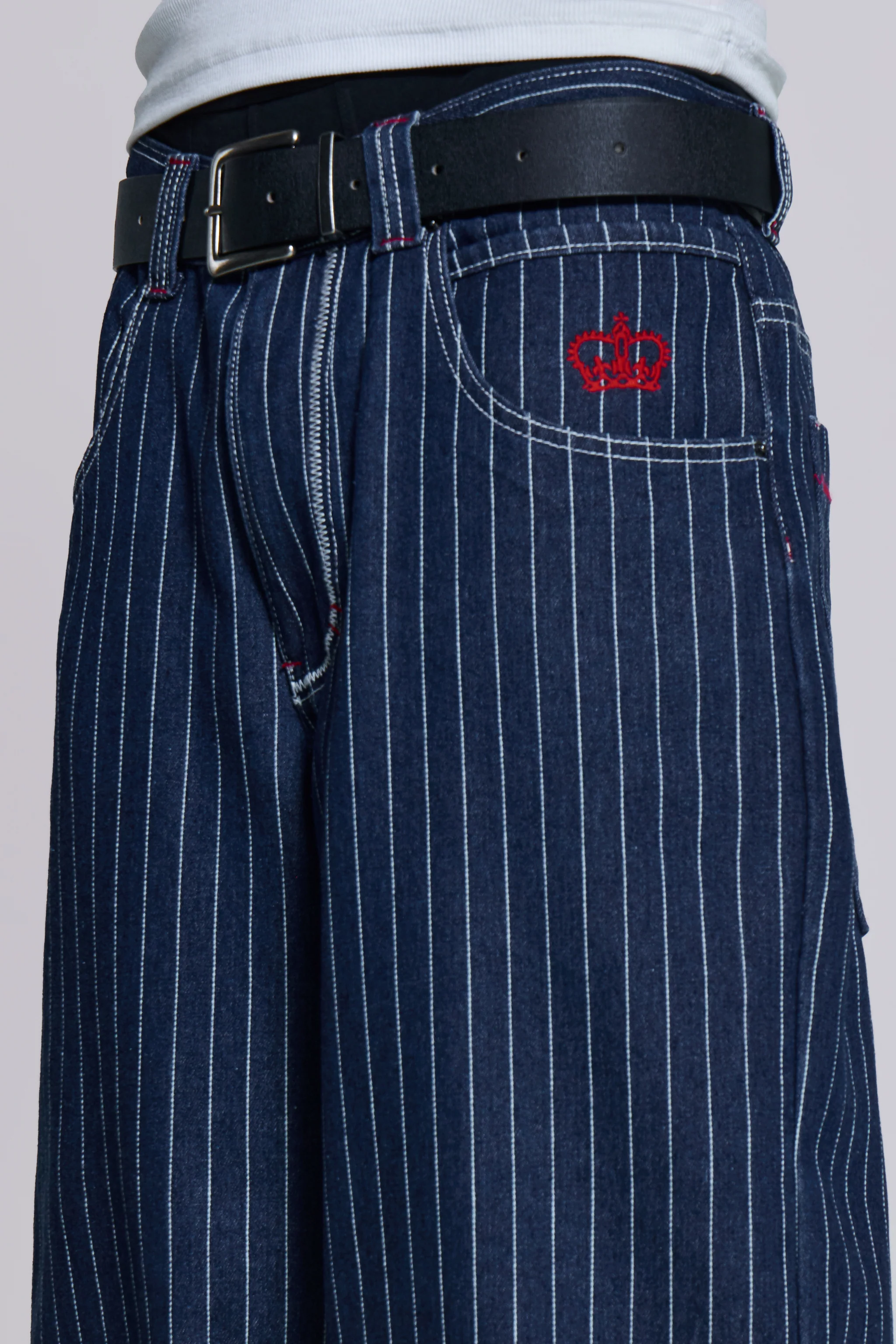 Navy Ollie Pinstripe XL Colossus Jeans - Image 3