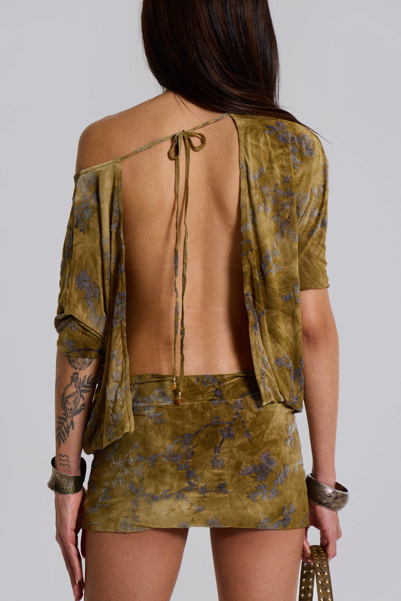 Ophidian Devore Backless Mini Dress - Image 4