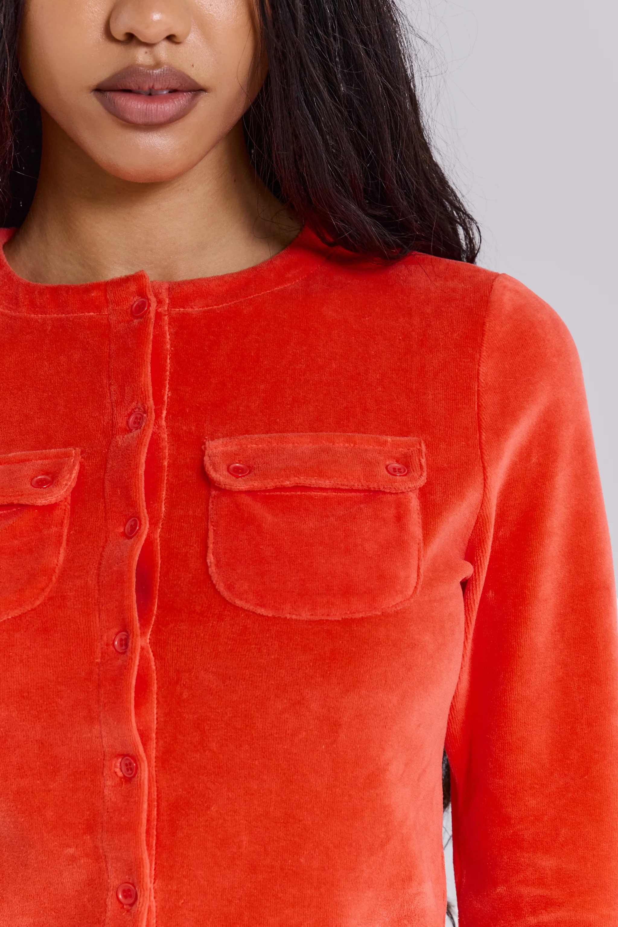 Tangerine Velour Cardigan - Image 7