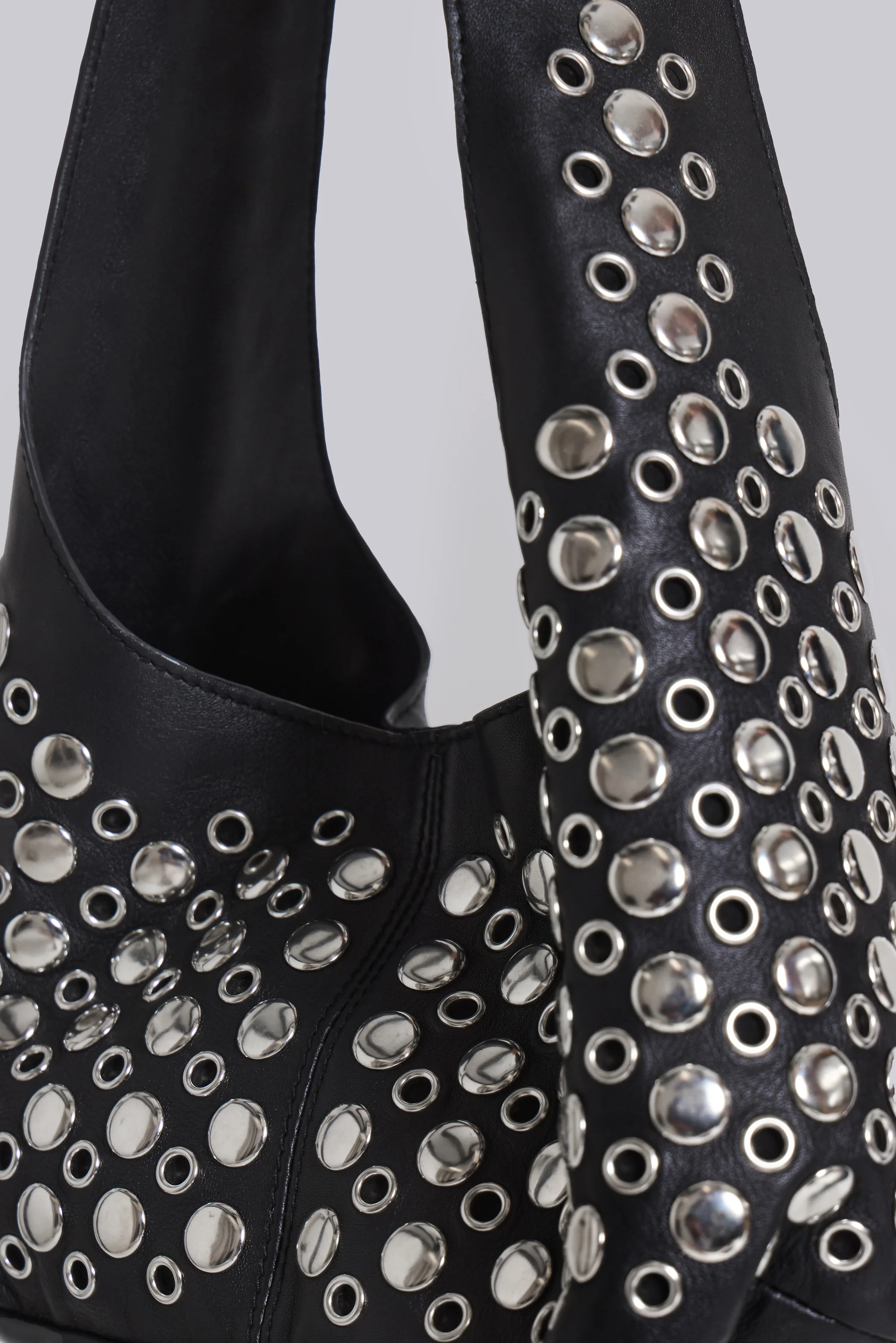 Osmium Studded Leather Bag in Black - Image 5