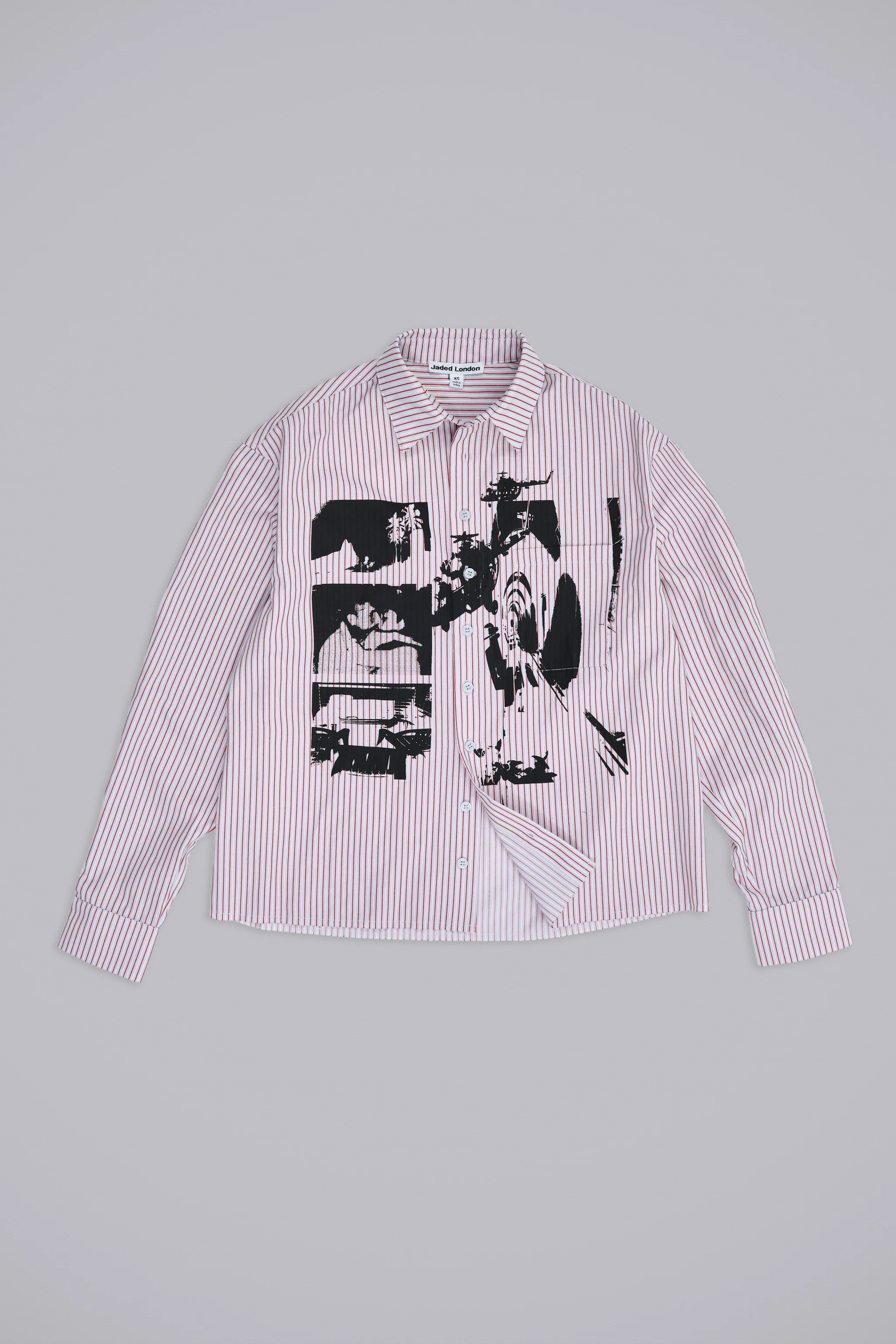 Overprint Cropped Button-Up Shirt - Image 2