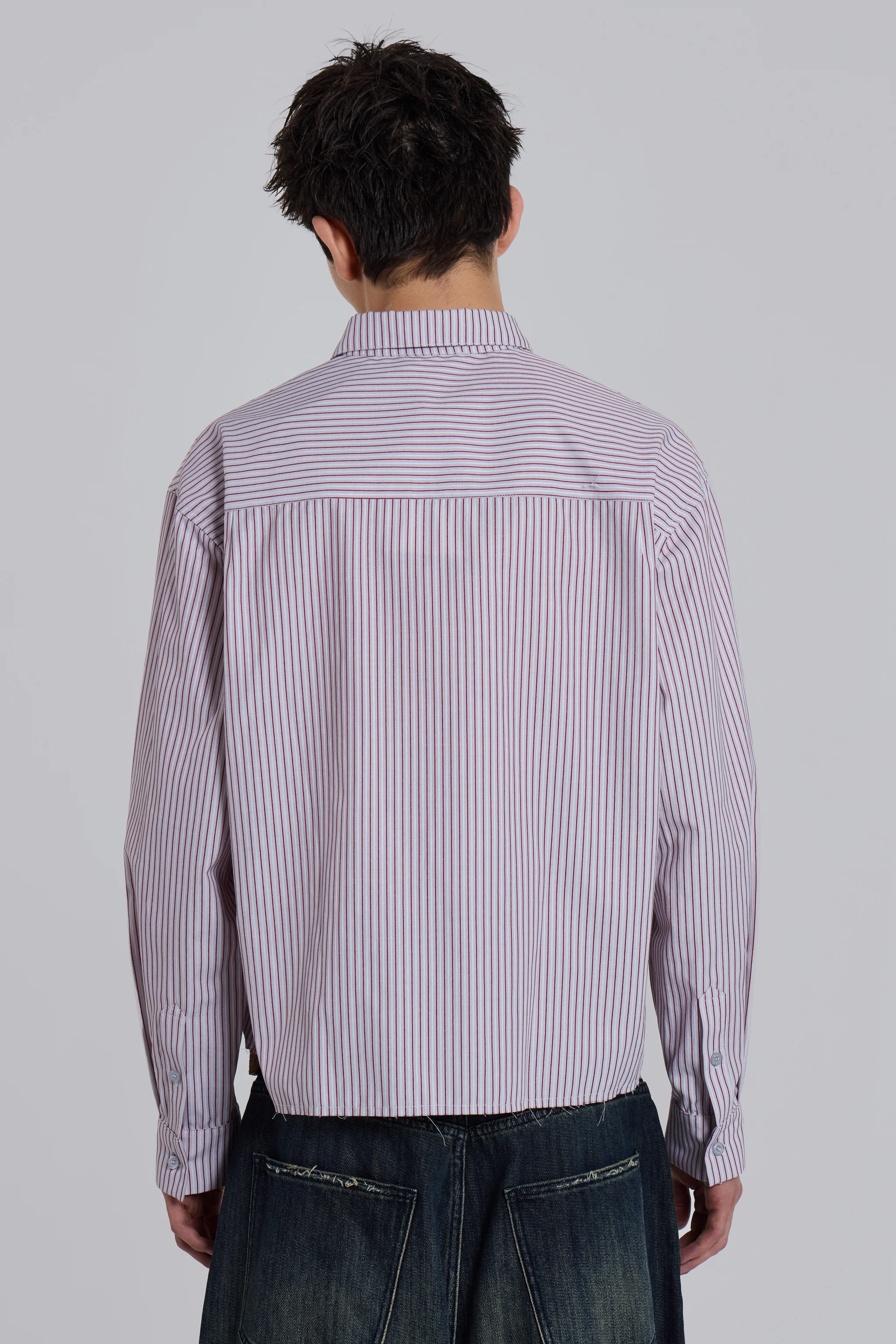 Overprint Cropped Button-Up Shirt - Image 4