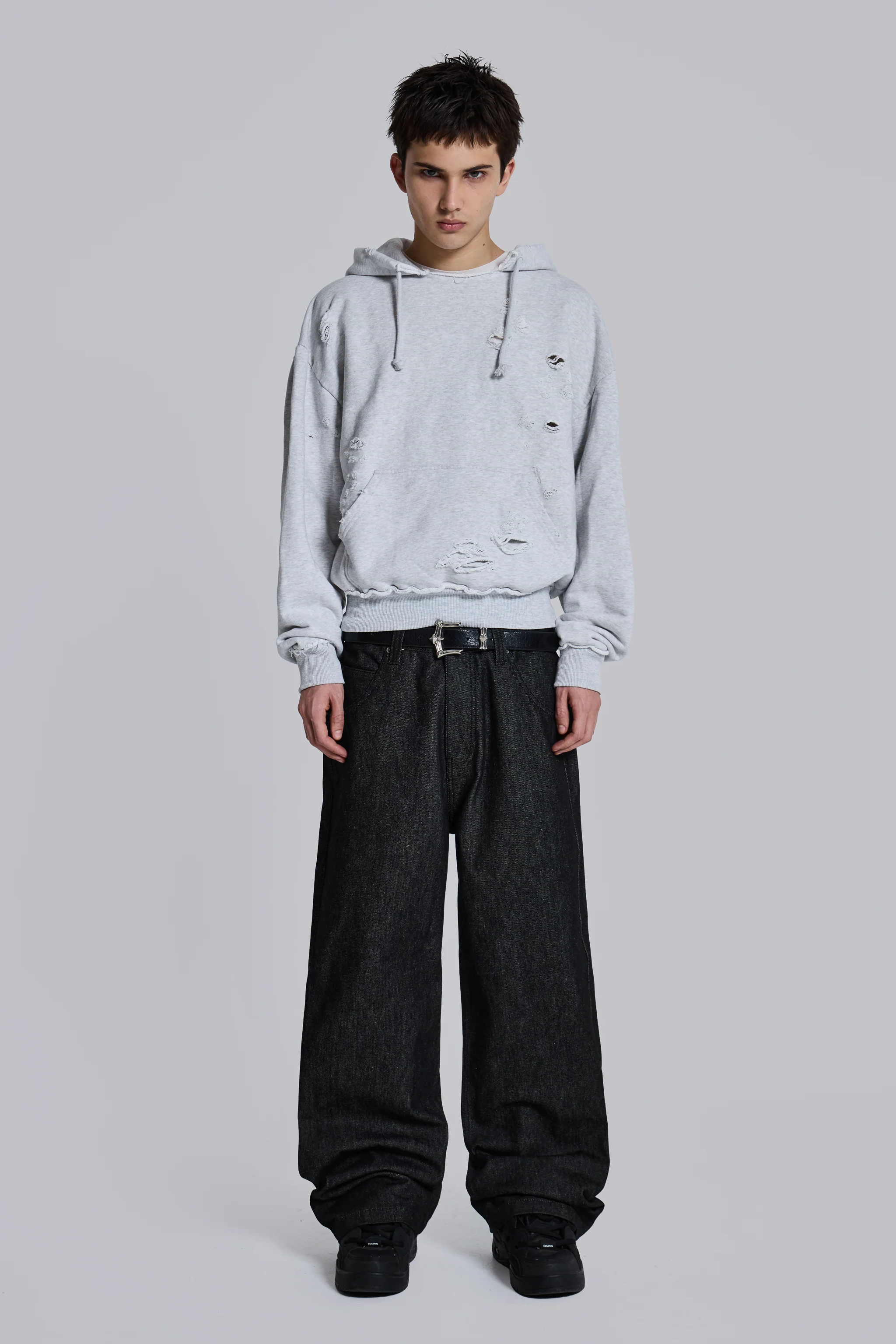 Pullover Bitten Hoodie in Grey Marl - Image 3