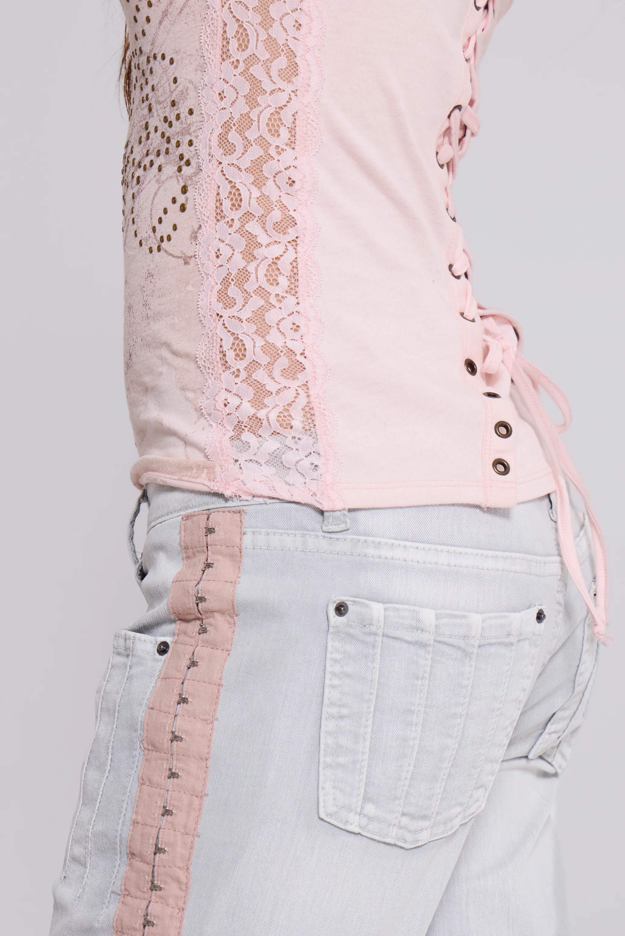 Ramona Burnout Vest Top in Pink - Image 4