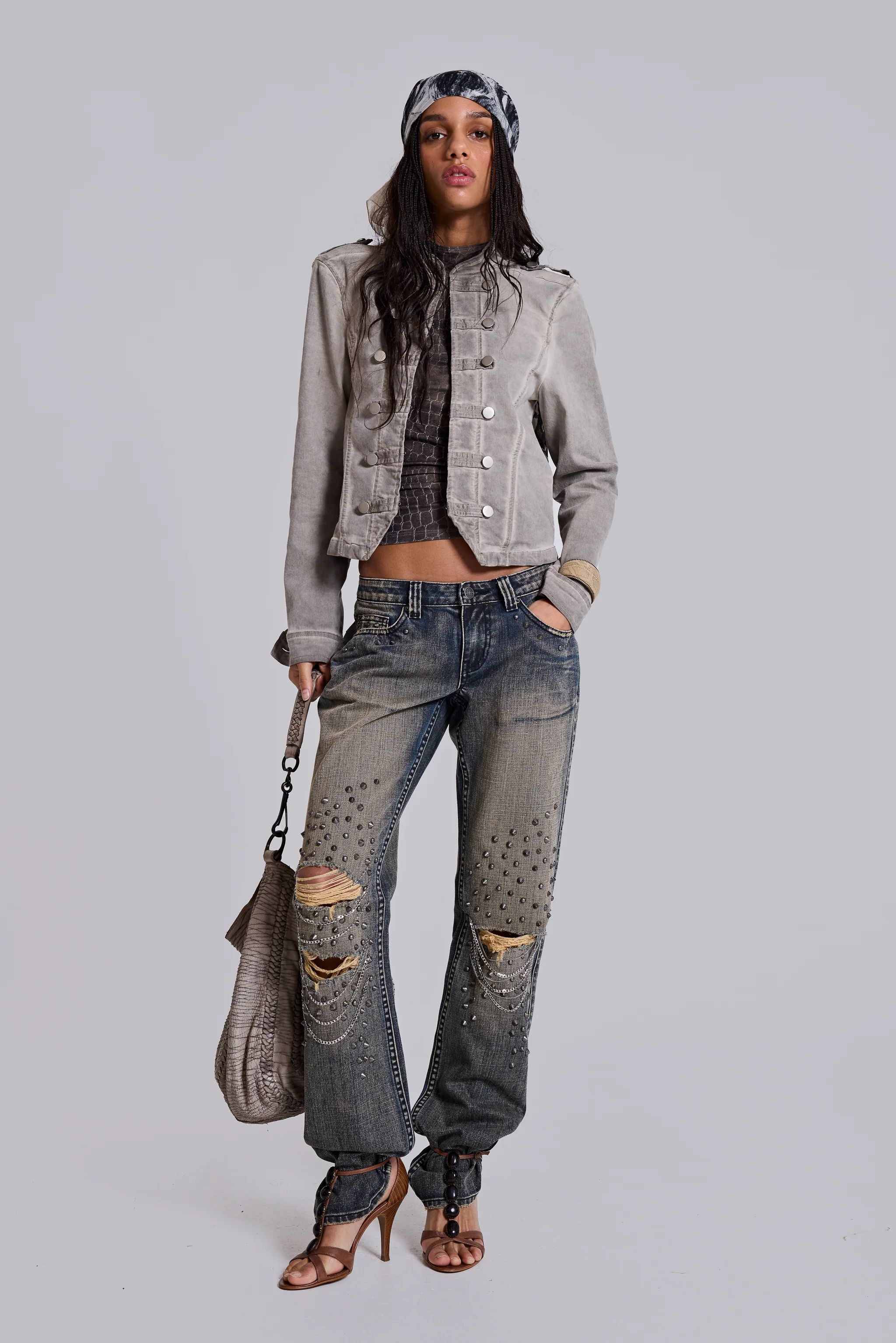 Rebel Military Jacket in Clay - Image 16