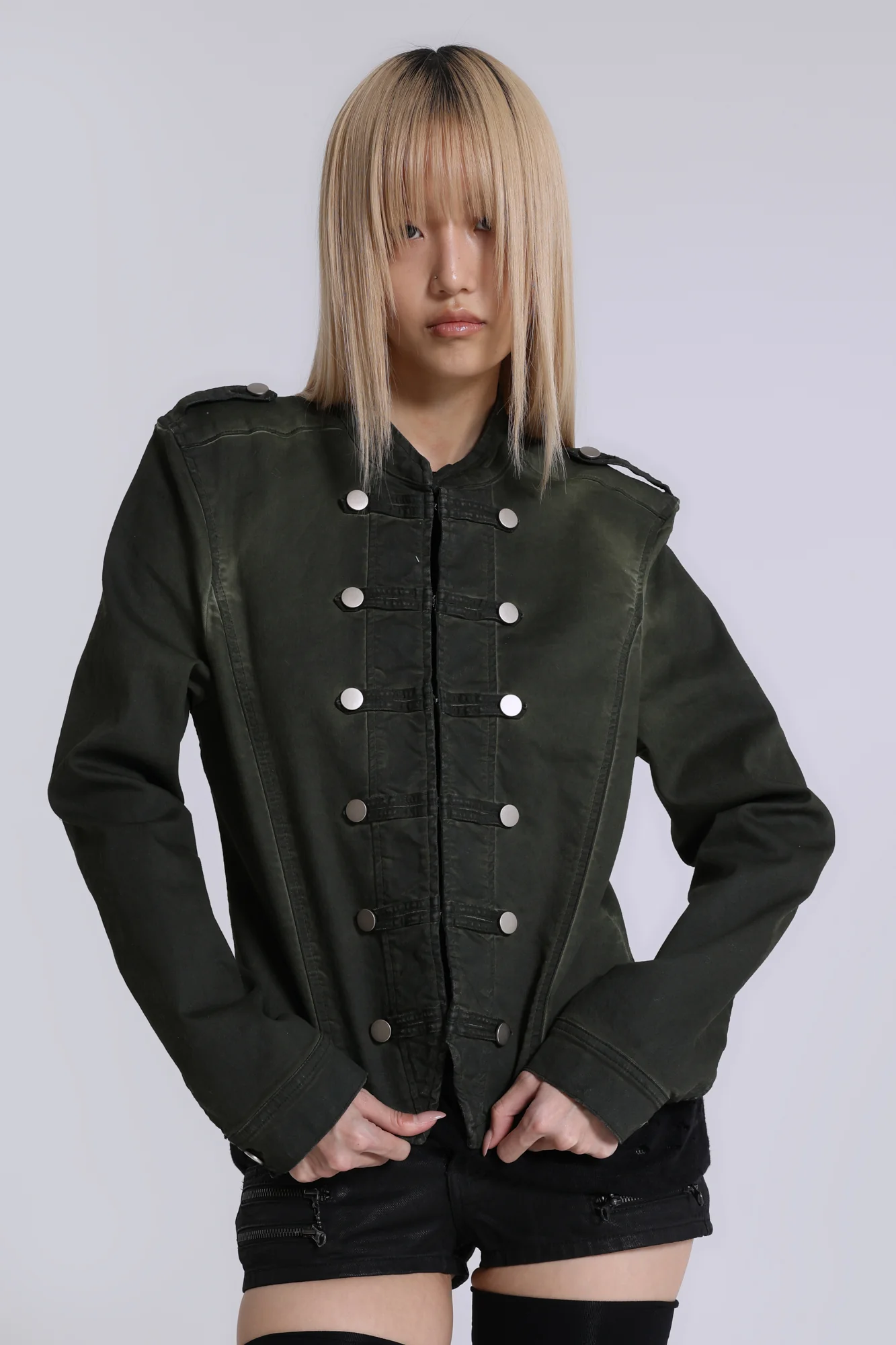 Rebel Military Jacket in Khaki - Image 5