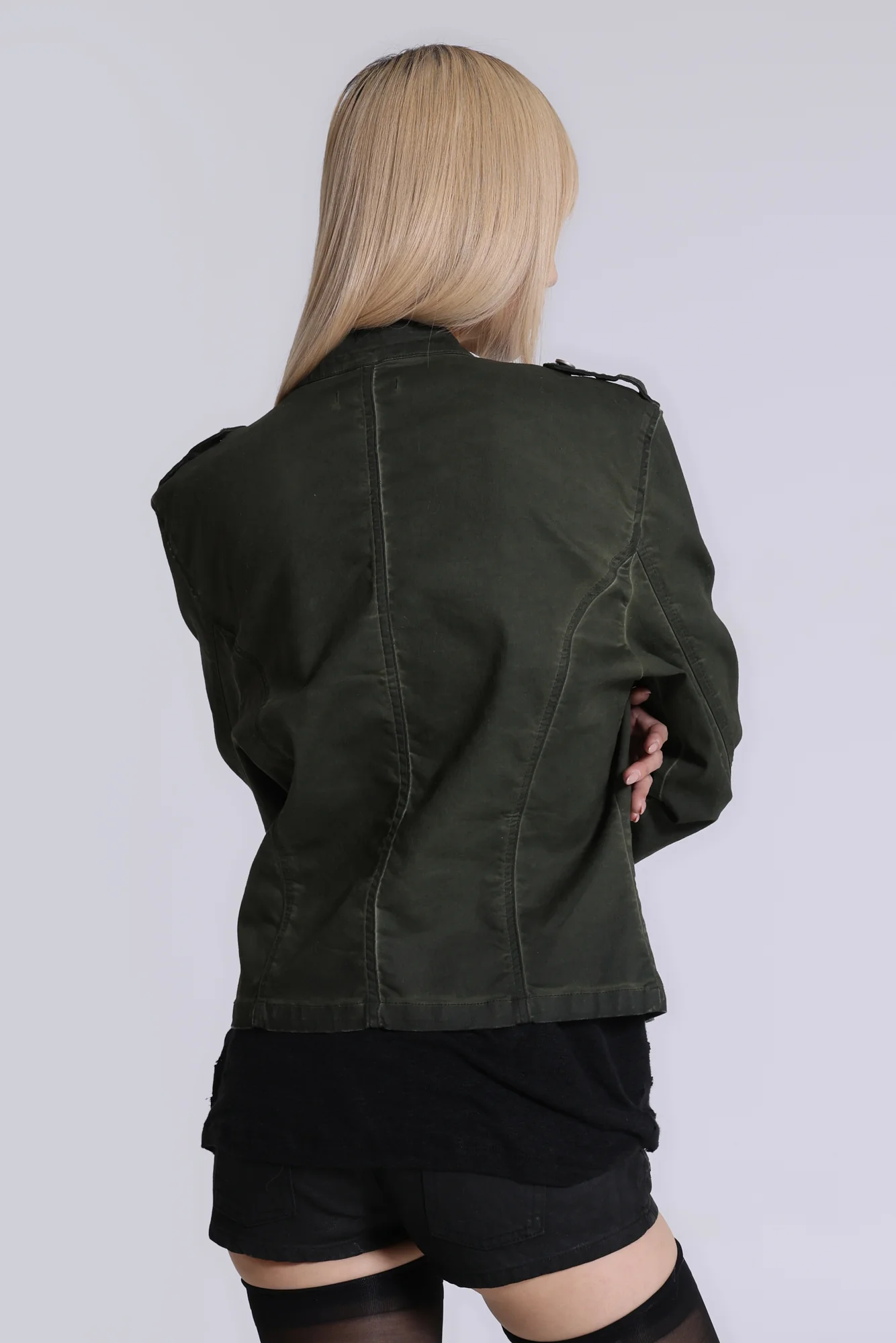 Rebel Military Jacket in Khaki - Image 6