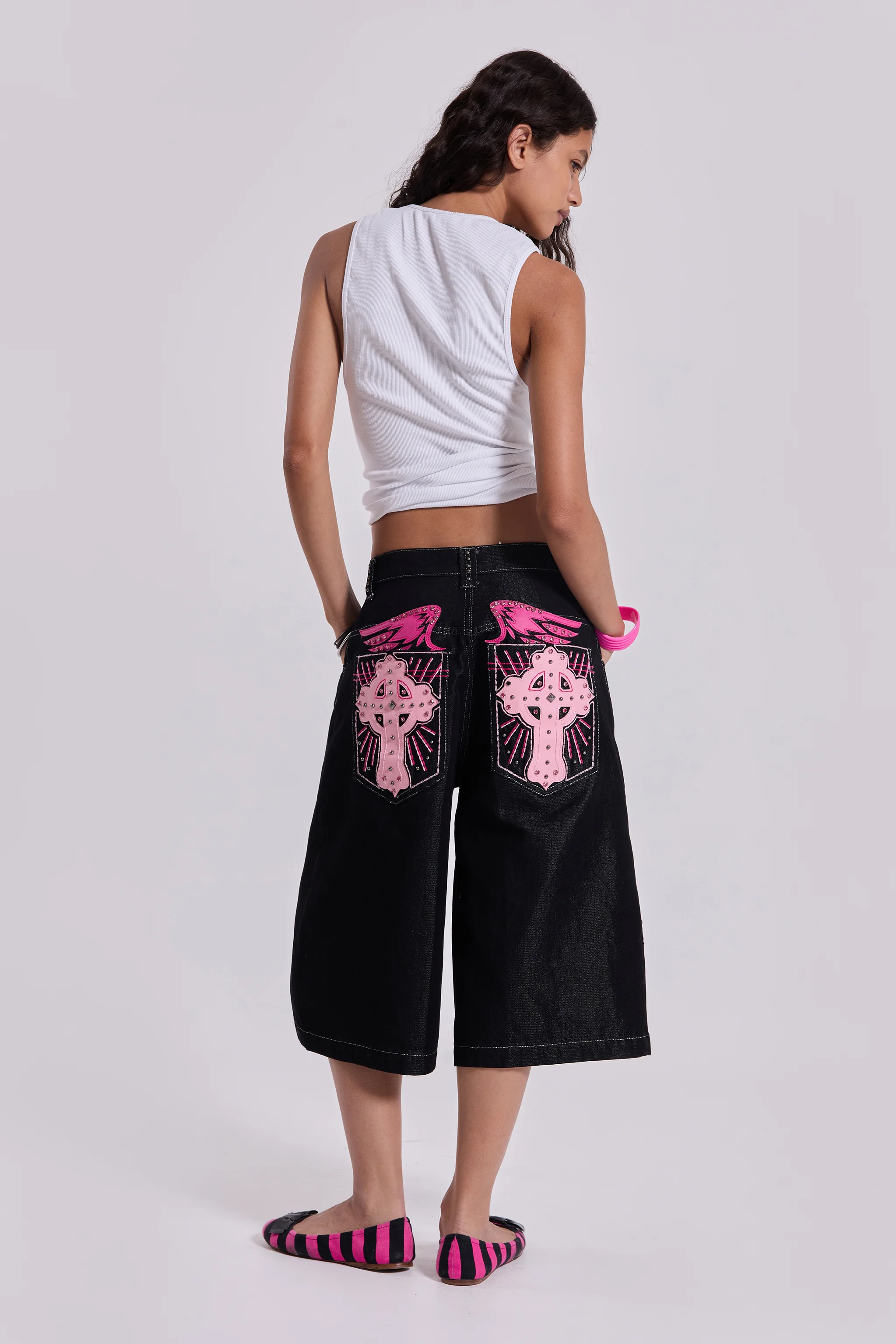 Pink Sapphire Cross Colossus Jorts