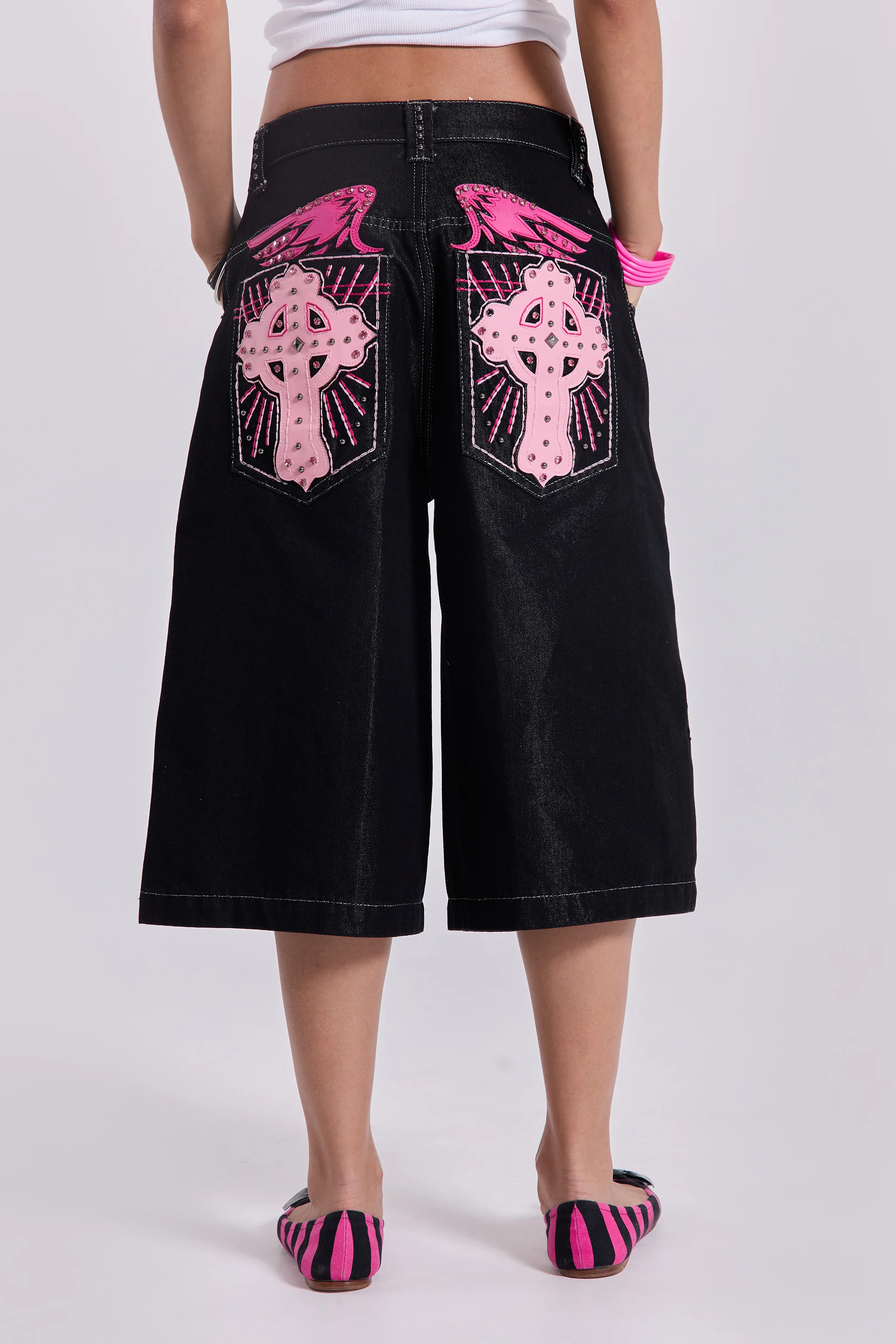 Pink Sapphire Cross Colossus Jorts - Image 2