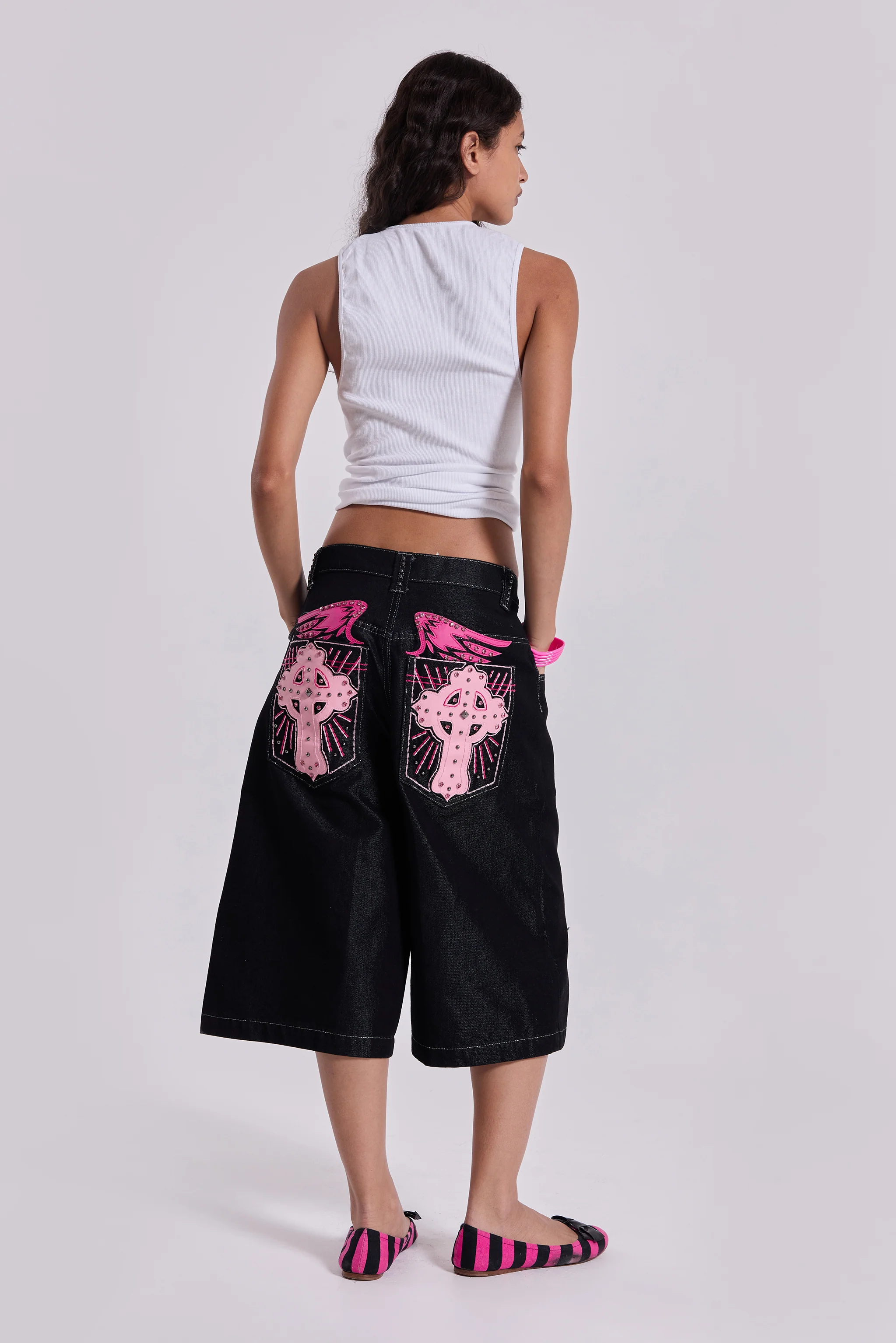 Pink Sapphire Cross Colossus Jorts - Image 4