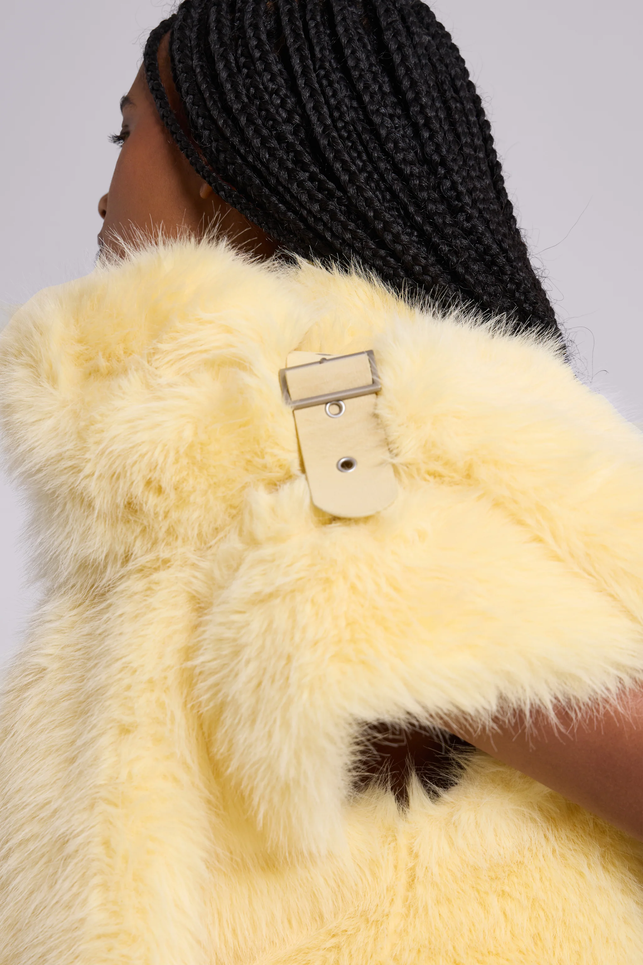 Saskia 2-in-1 Faux Fur Shrug in Yellow - Image 10