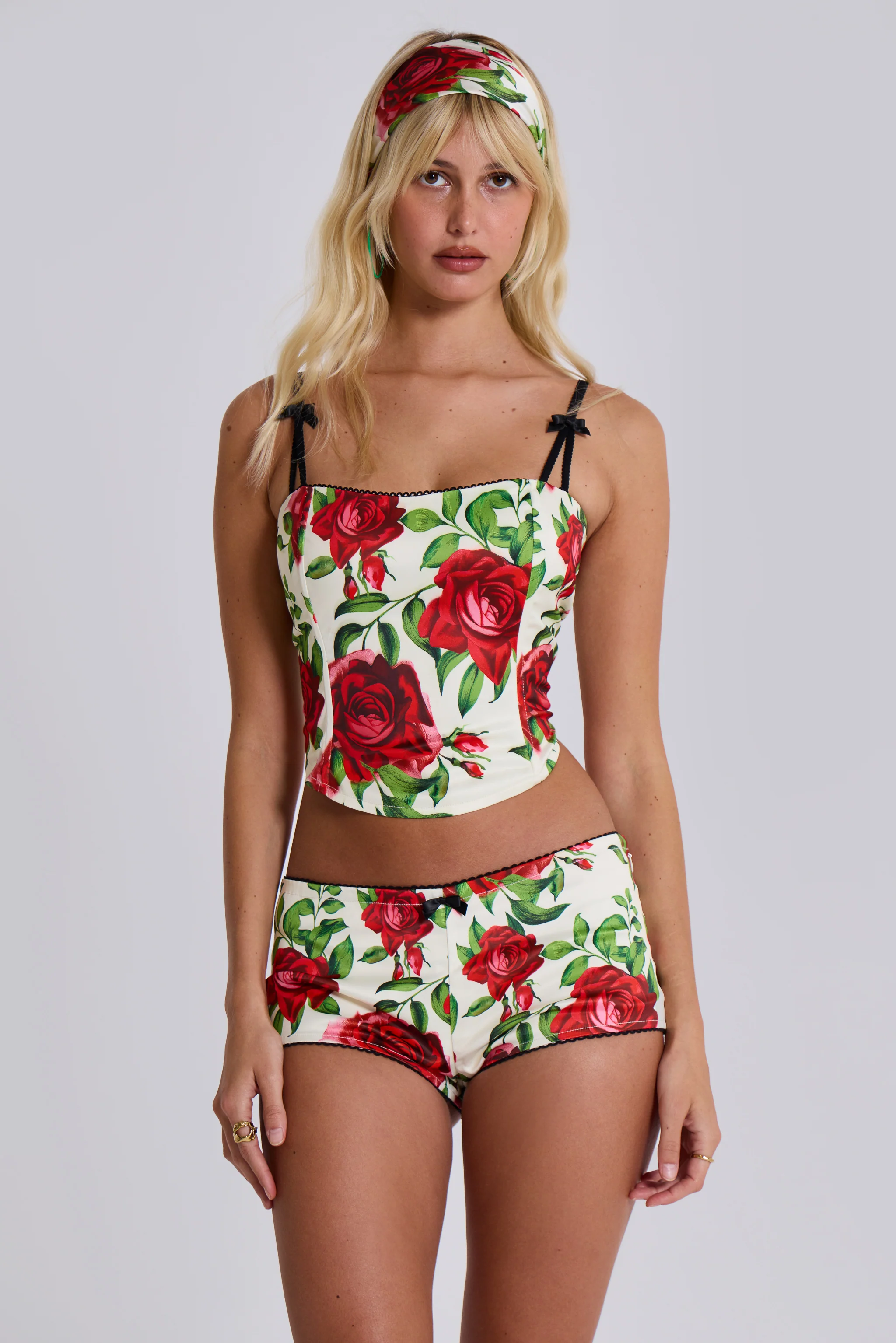 Scarlet Satin Mini Shorts - Image 3