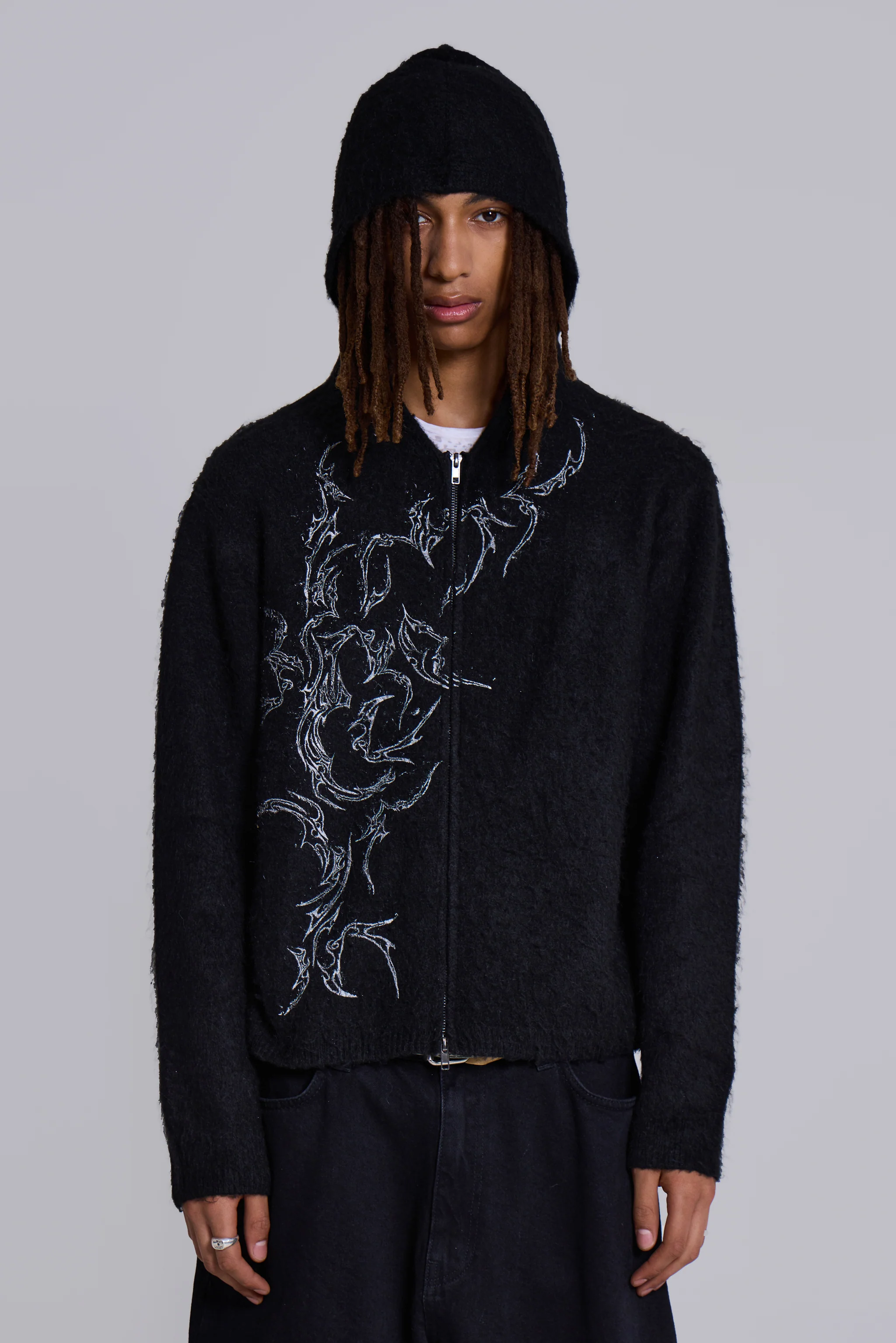 Scratch Mohair Zip-Up Hoodie - Image 6