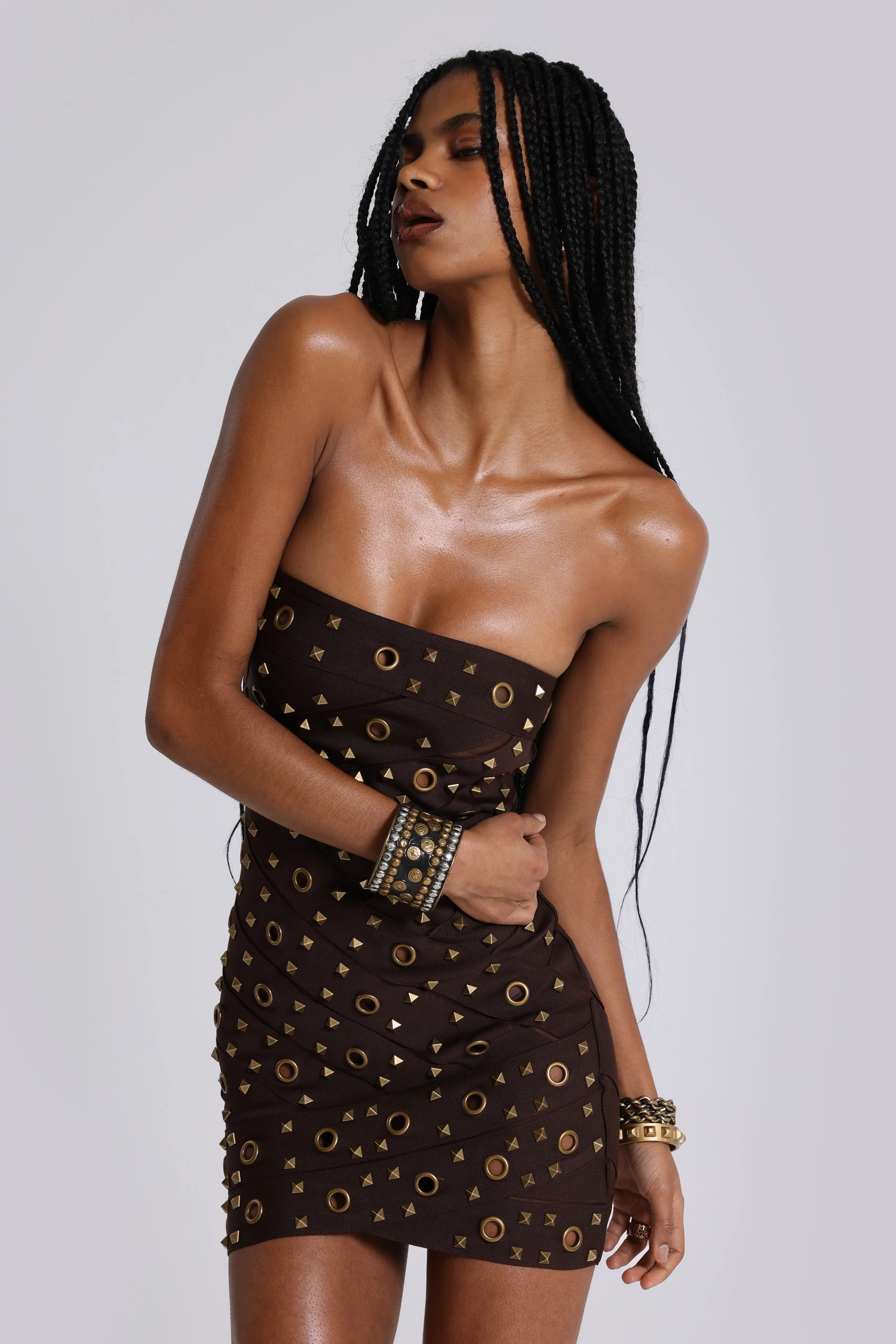 Serena Studded Bandage Dress - Image 6