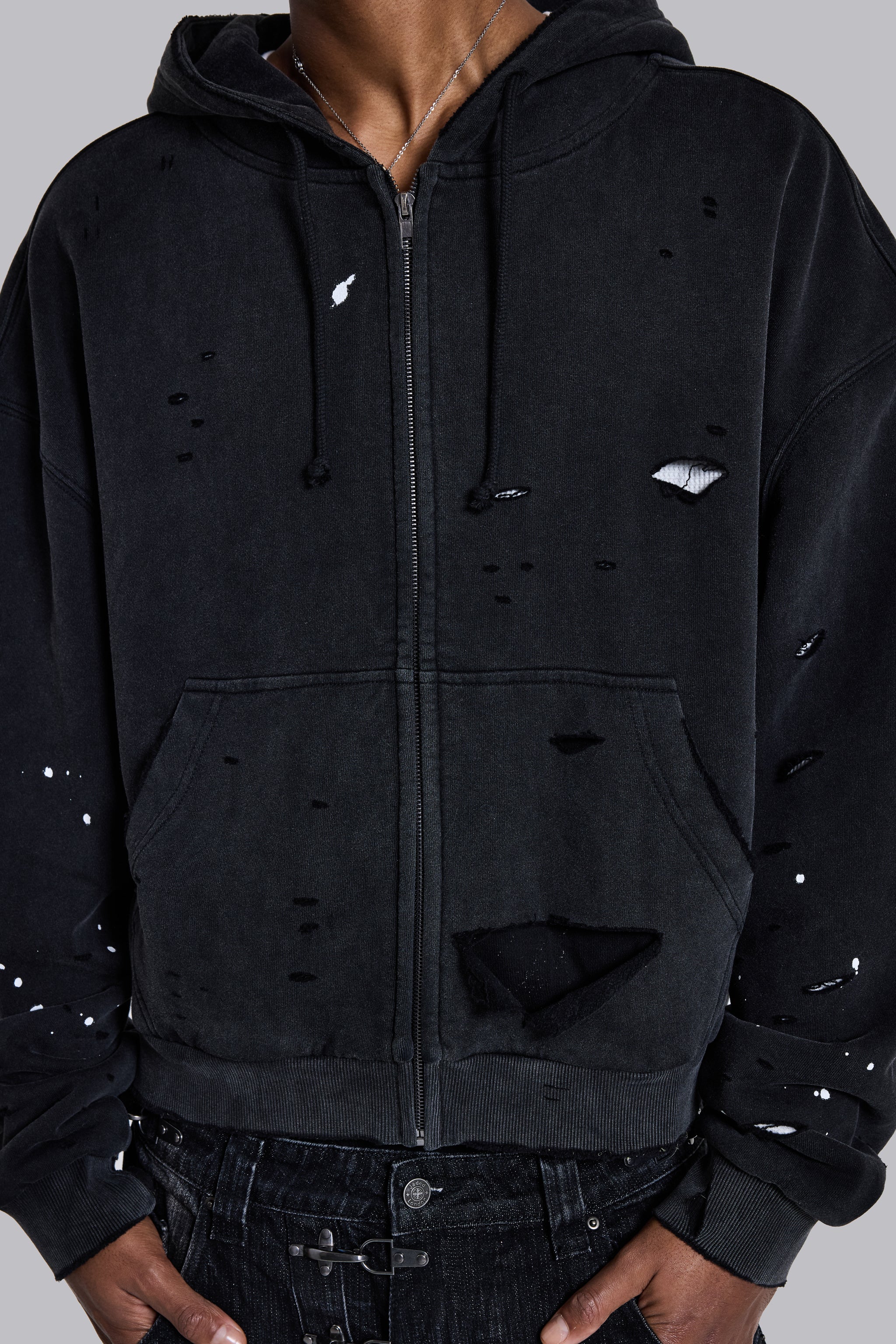 Sun Faded Waffle Lined Zip Hoodie - Image 12