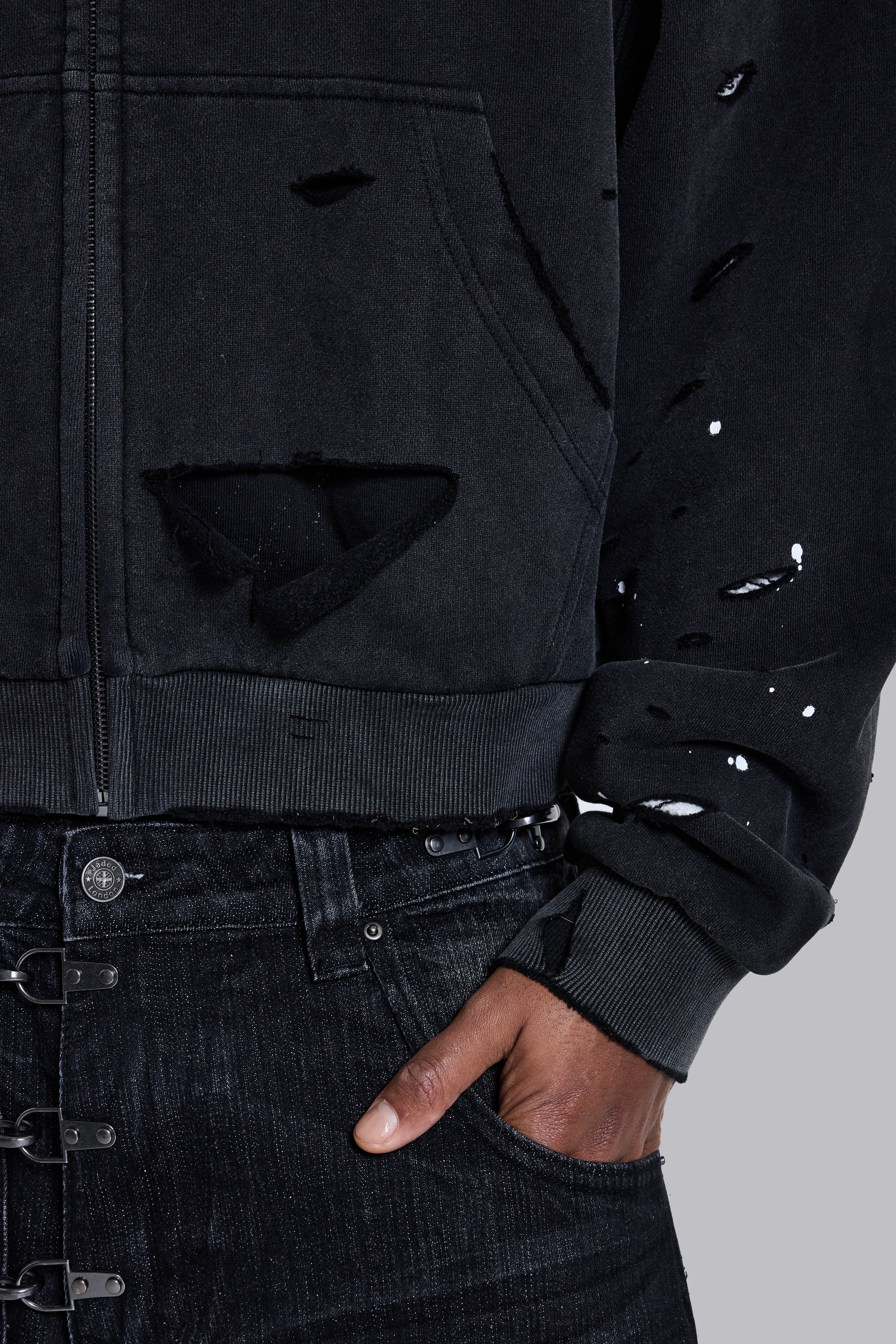 Sun Faded Waffle Lined Zip Hoodie - Image 8