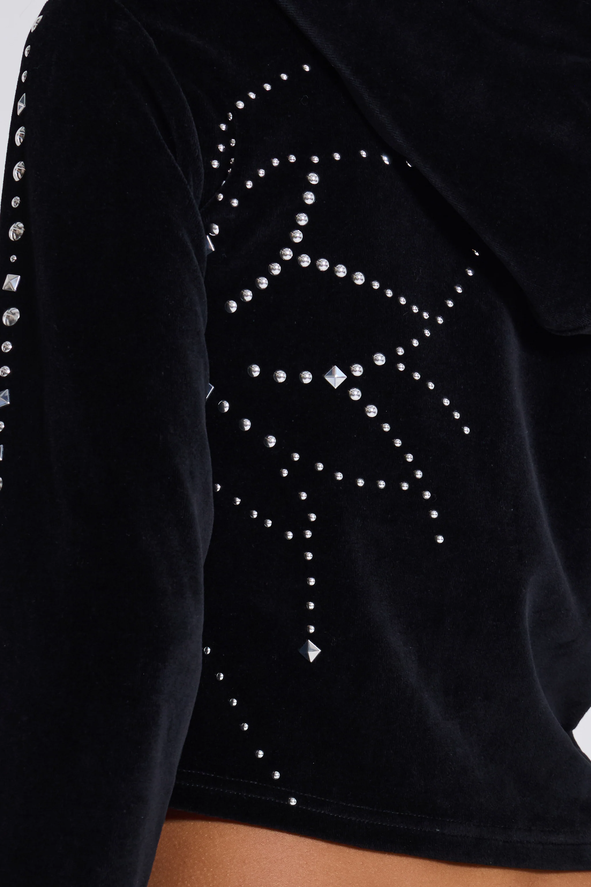 Superset Studded Velour Fitted Hoodie - Image 11