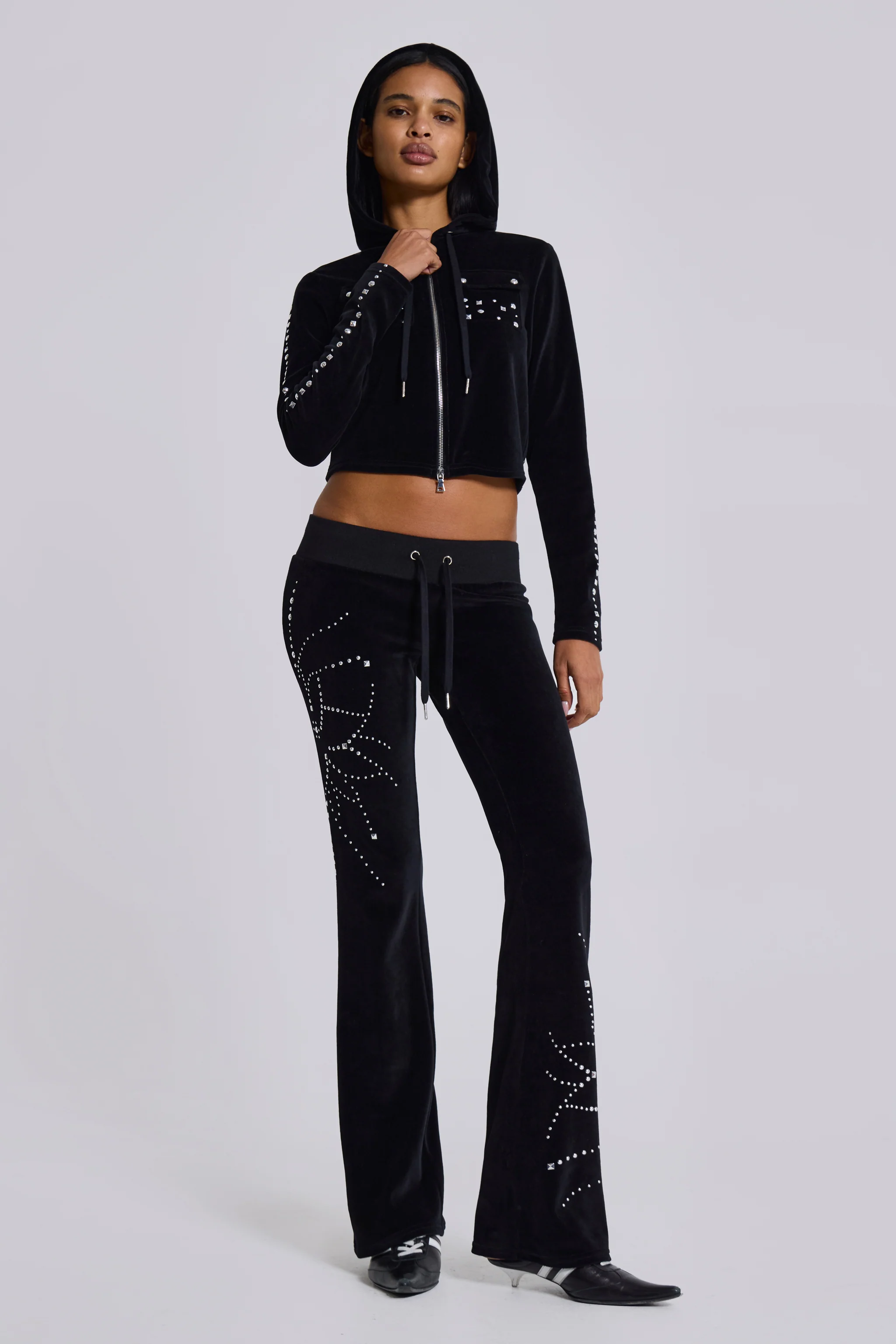 Superset Studded Velour Fitted Hoodie - Image 7