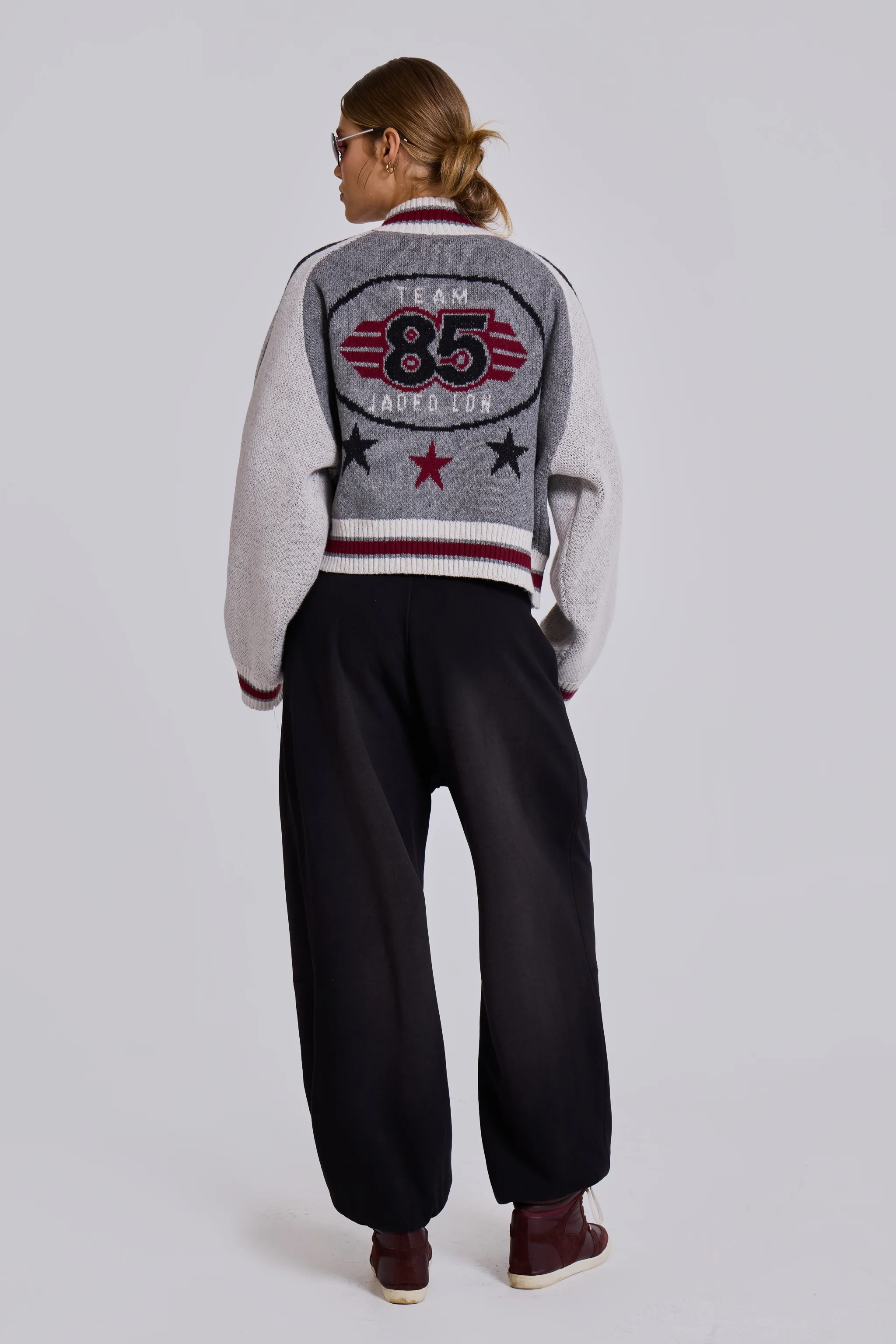 Grey Team 85 Knitted Bomber Jacket - Image 13