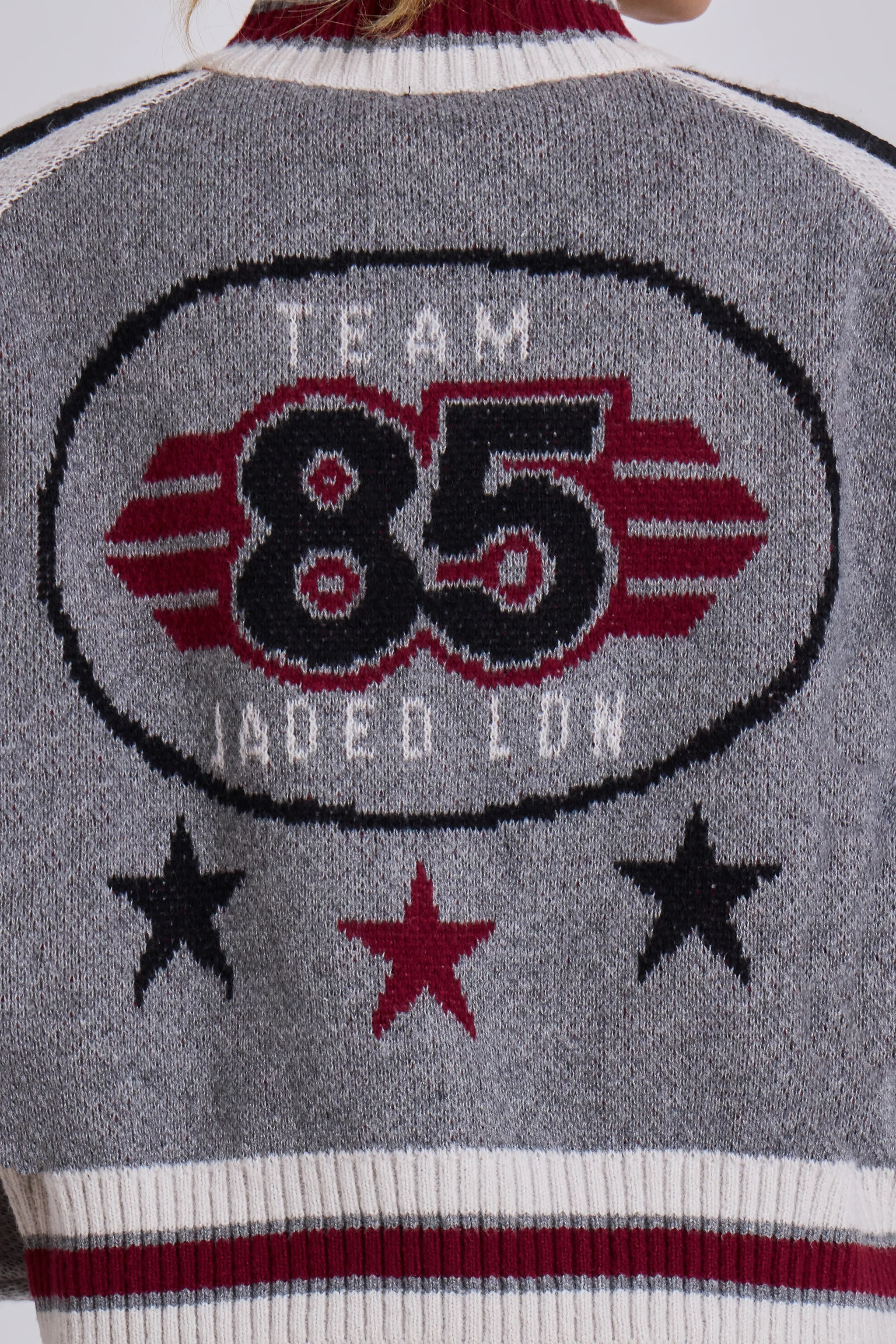 Grey Team 85 Knitted Bomber Jacket - Image 14
