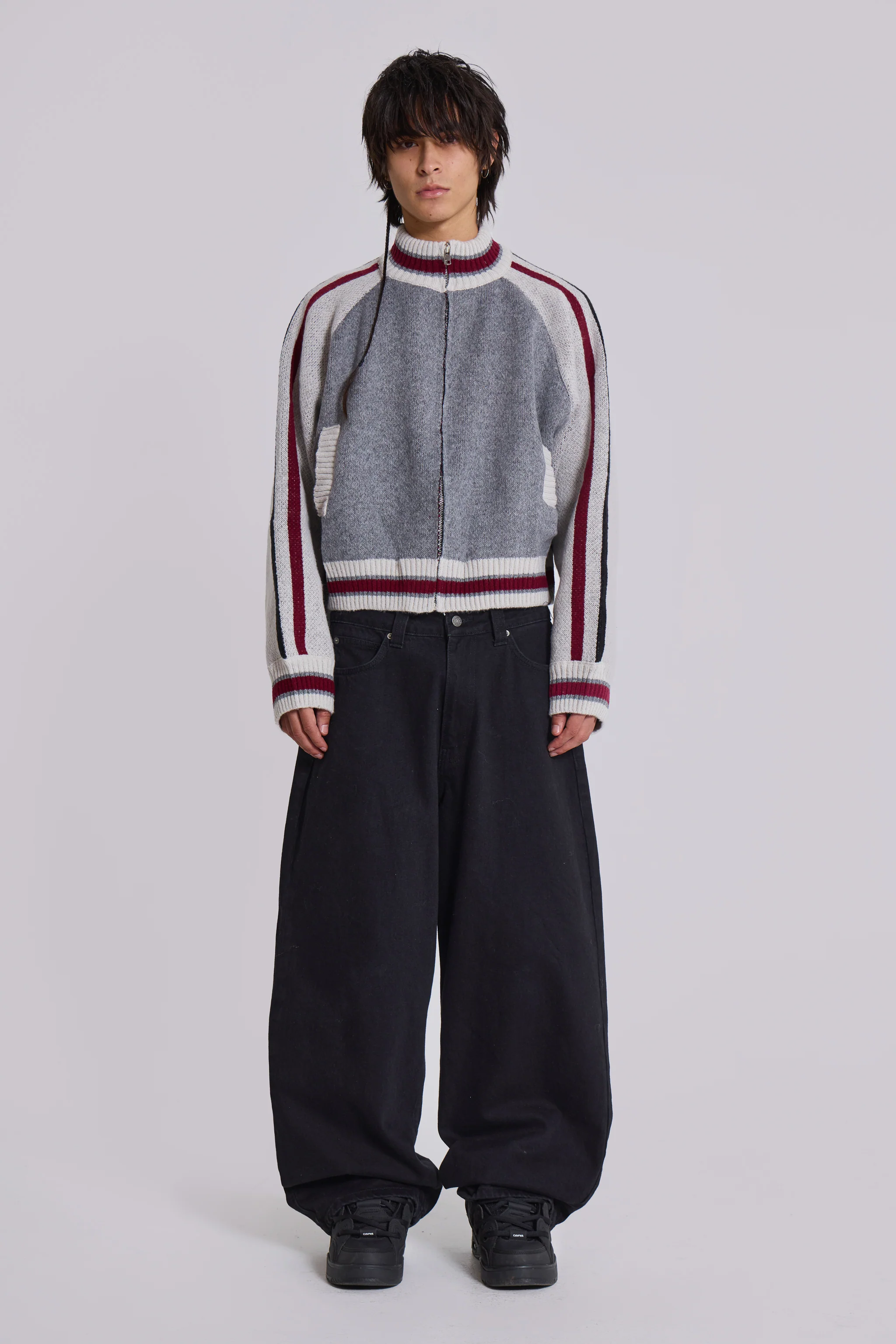 Grey Team 85 Knitted Bomber Jacket - Image 4