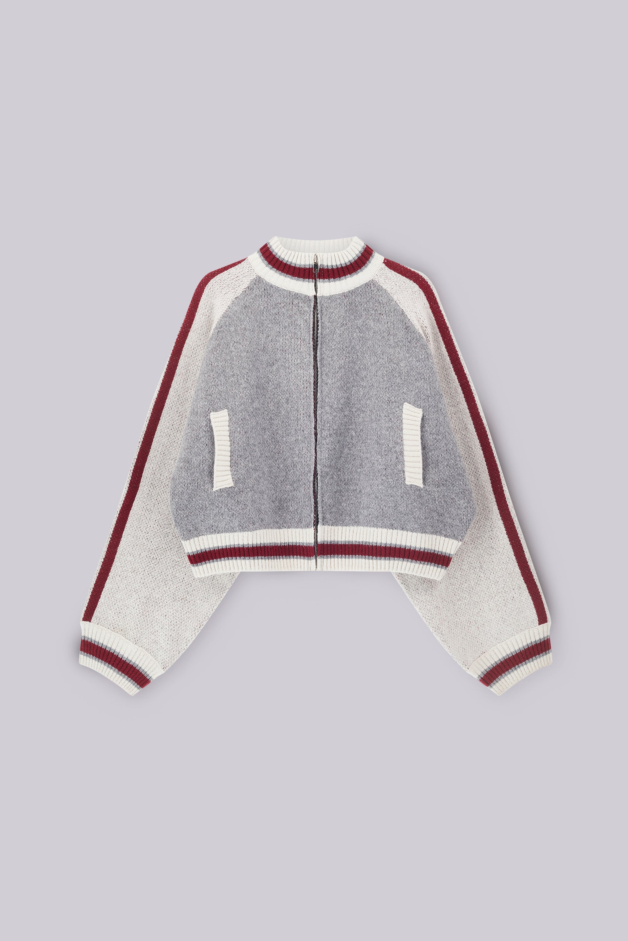 Grey Team 85 Knitted Bomber Jacket - Image 5
