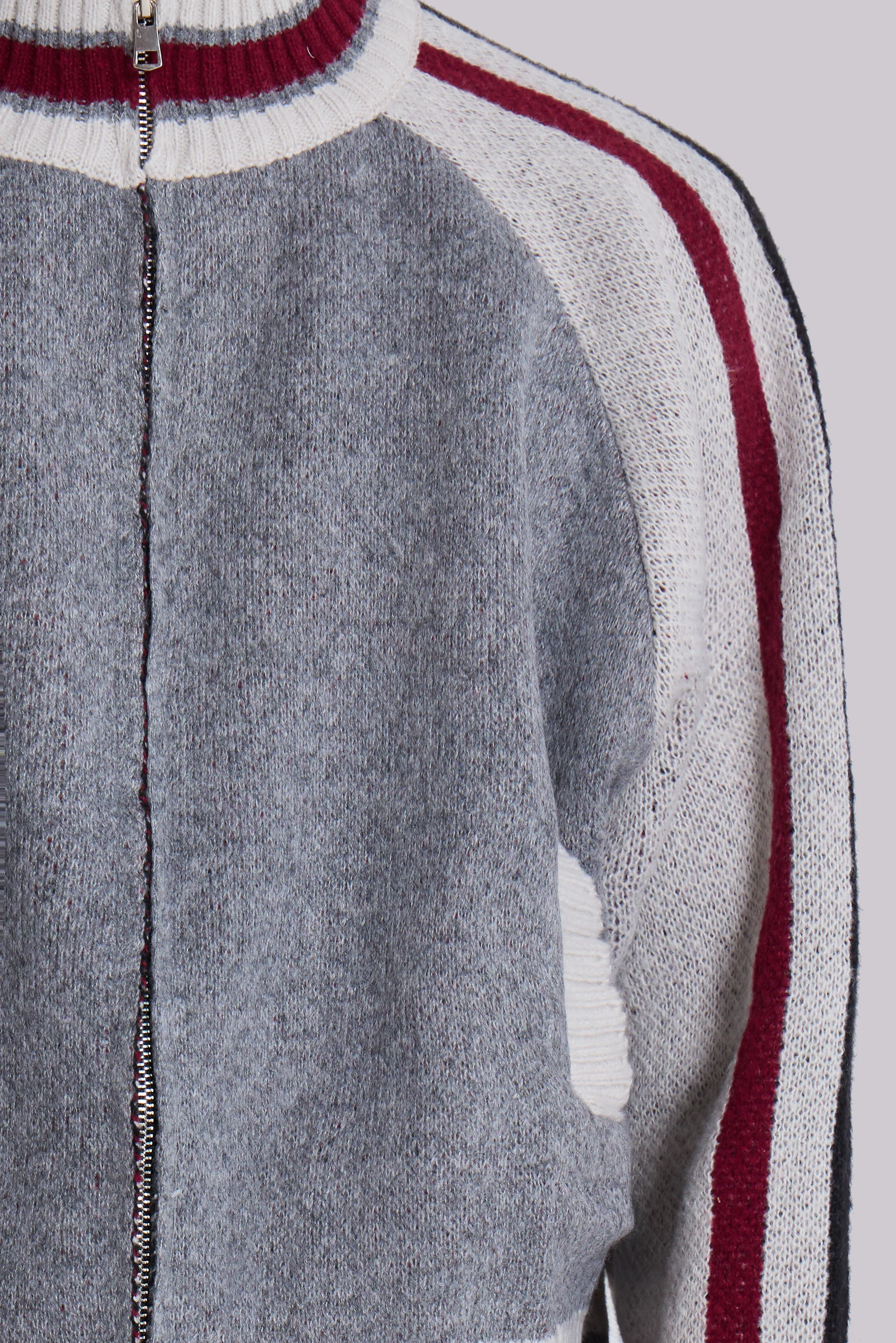 Grey Team 85 Knitted Bomber Jacket - Image 7