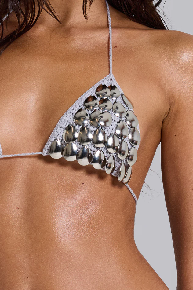 Selka Metal Bead Crochet Bikini Top - Image 3
